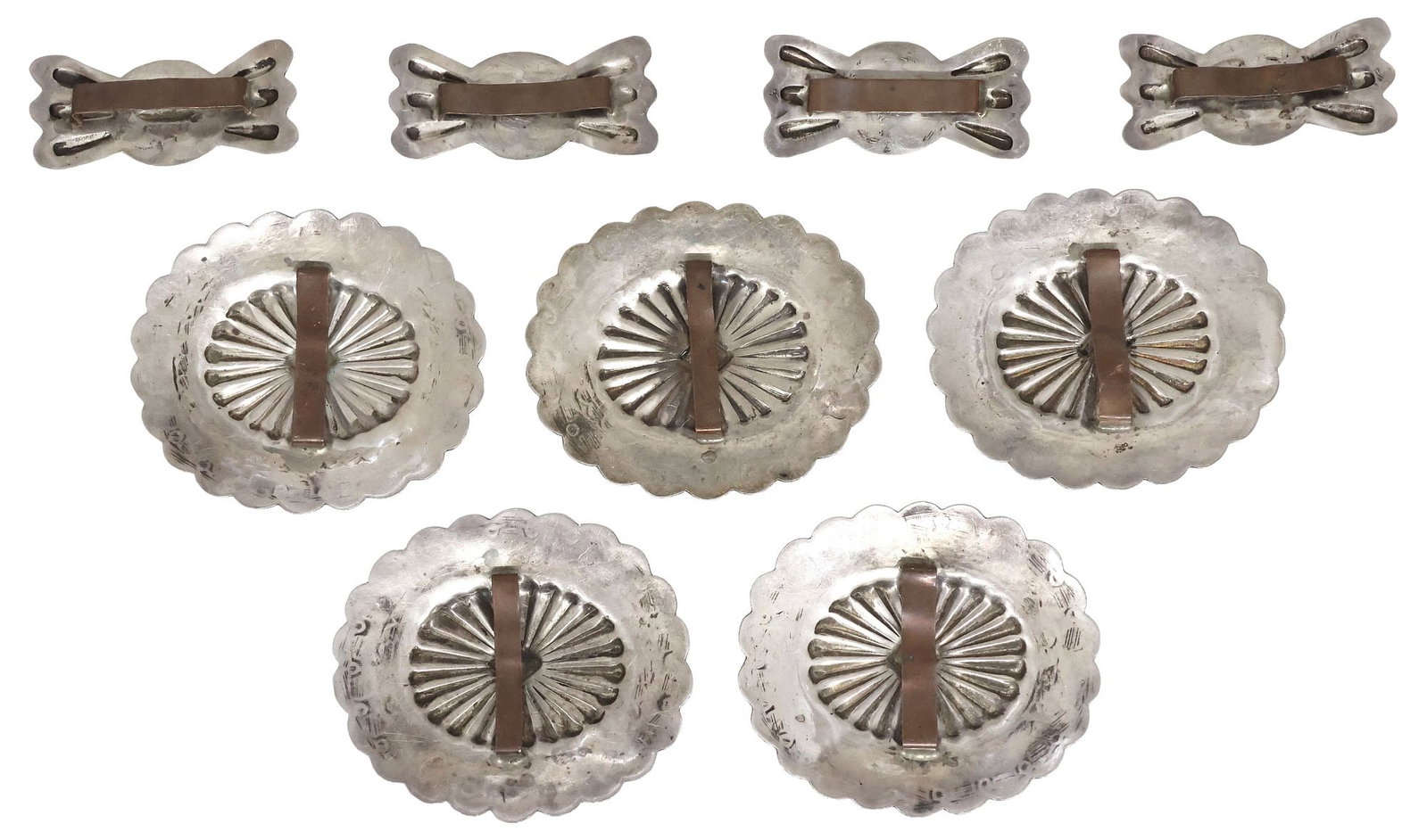 (9) NATIVE AMERICAN REPOUSSE SILVER CONCHOS - 2
