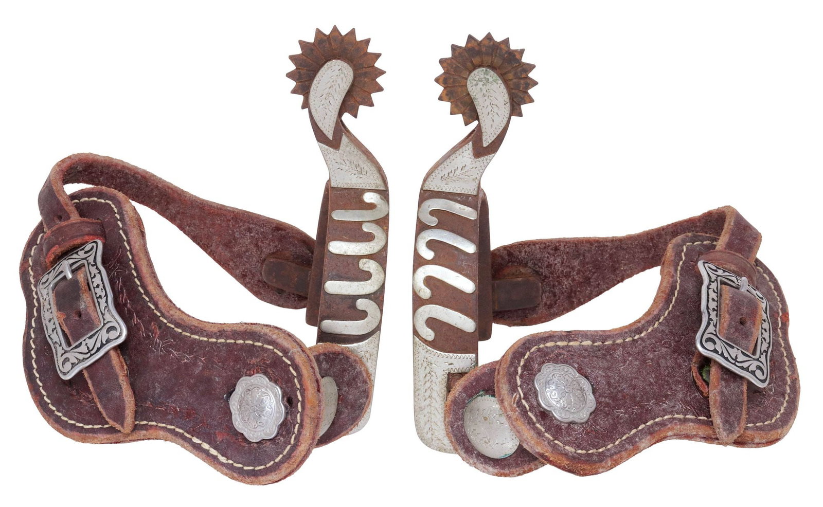 DON ROGERS COWBOY SPURS, #27, REVERSE j & LONGHORN MOUNTS (1 of 9)