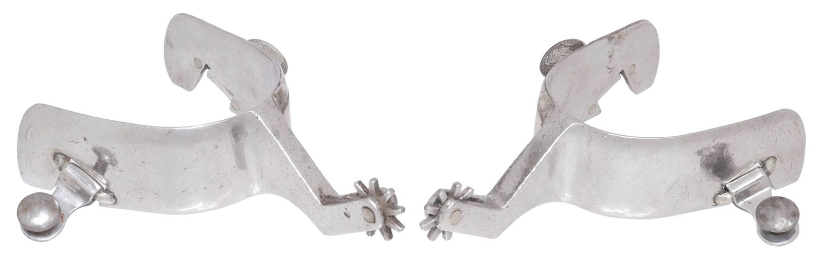 FANCY FLEMING COWBOY SPURS, COIN BUTTONS (1 of 7)
