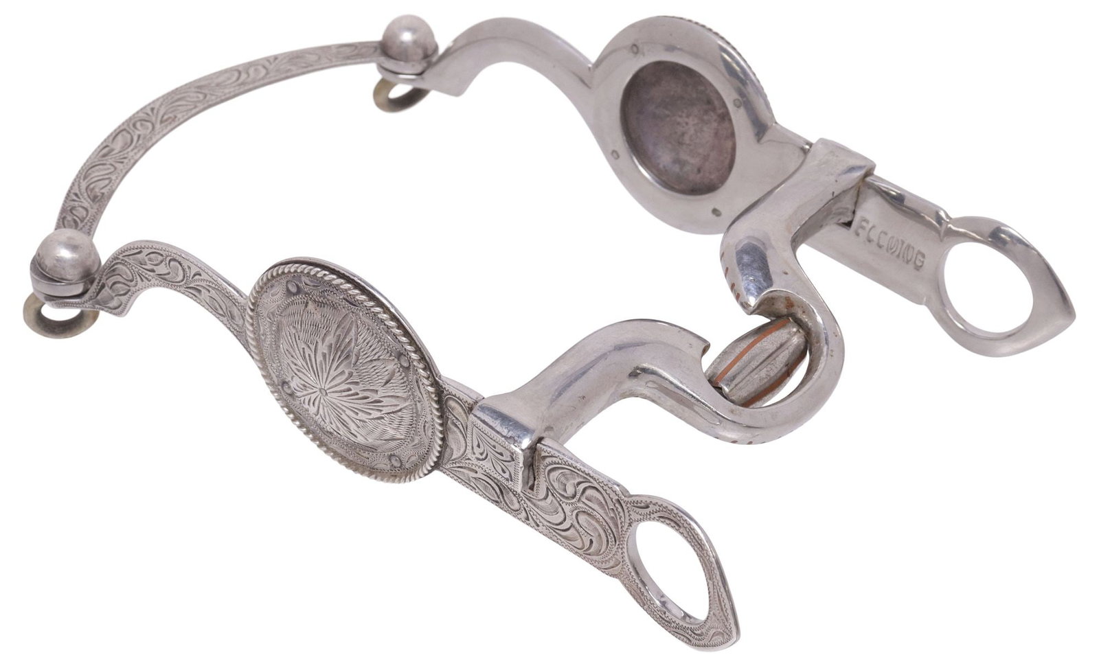 FLEMING SILVER MOUNTED SHOW HORSE BIT (1 of 6)