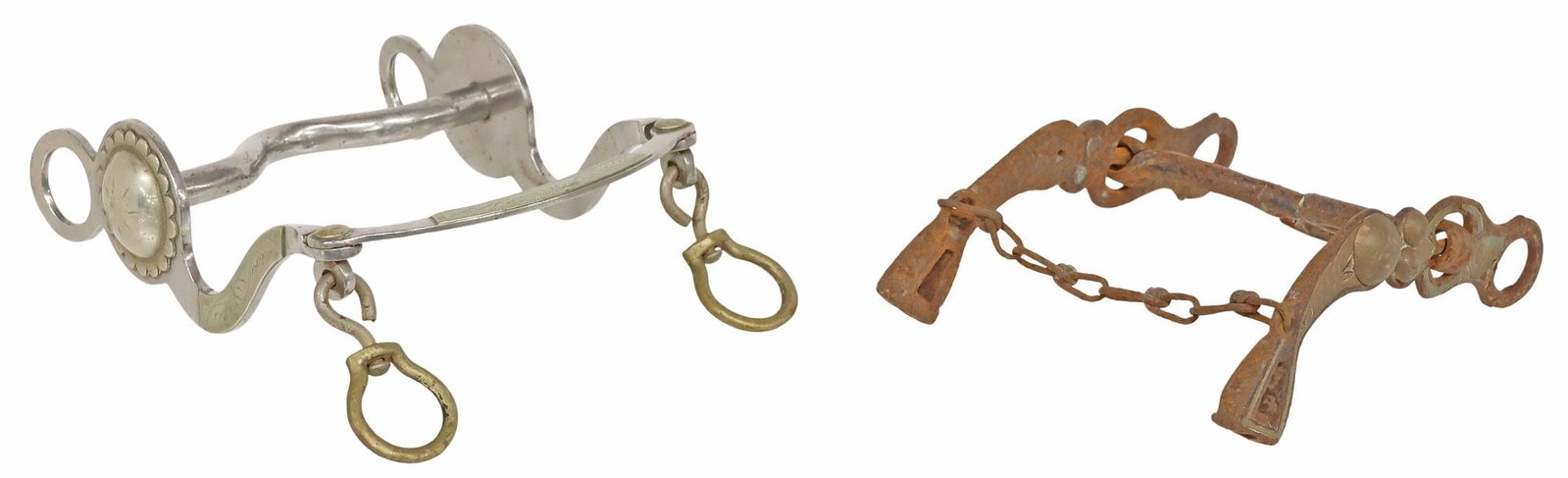 (2) SHOW HORSE BITS, ONE ANTIQUE 'SANTA SUSANNA', ONE CROCKETT (1 of 10)