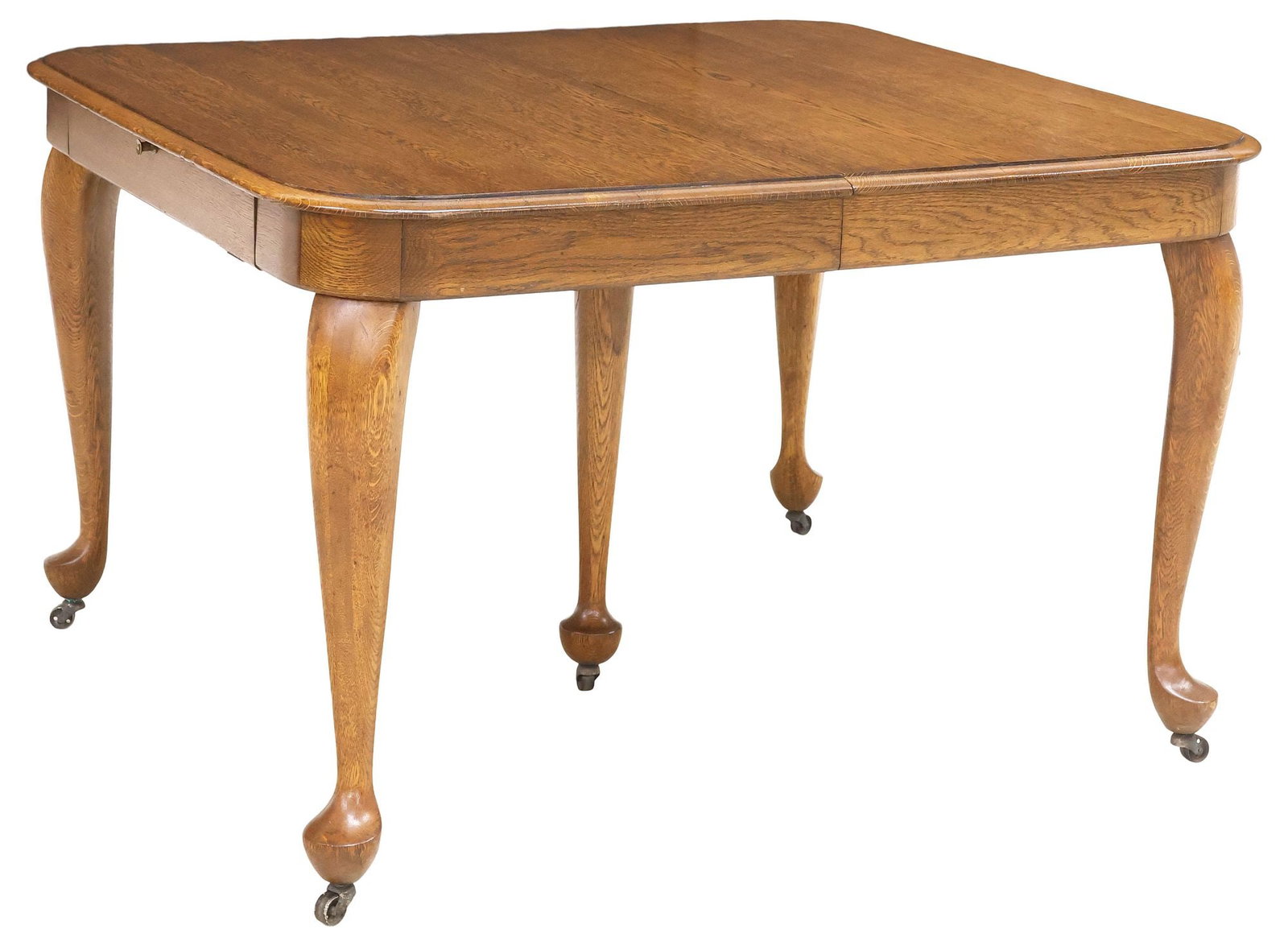 AMERICAN ROBBINS (ATTRIB.) OAK EXTENSION DINING TABLE & SIX LEAVES (1 of 7)