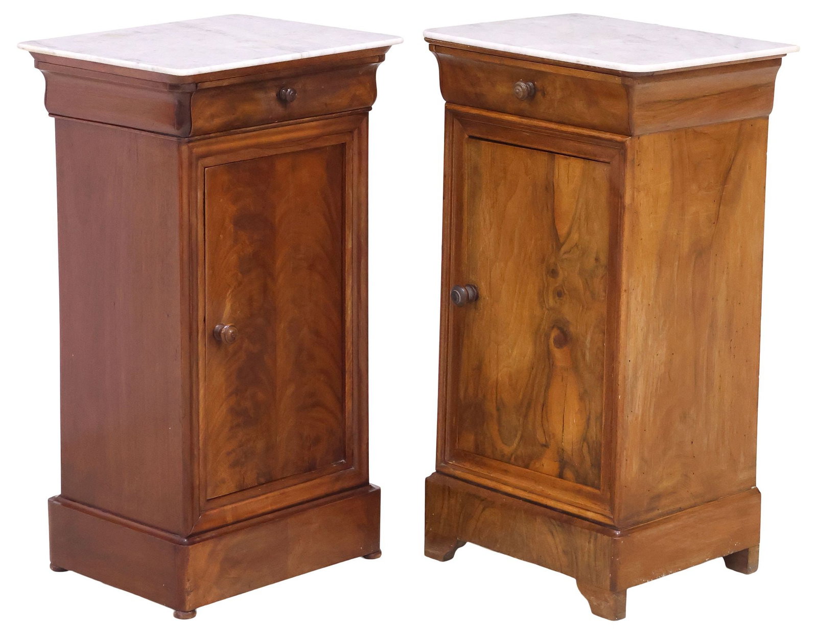 (2) FRENCH LOUIS PHILIPPE PERIOD MARBLE-TOP BEDSIDE CABINETS (1 of 6)