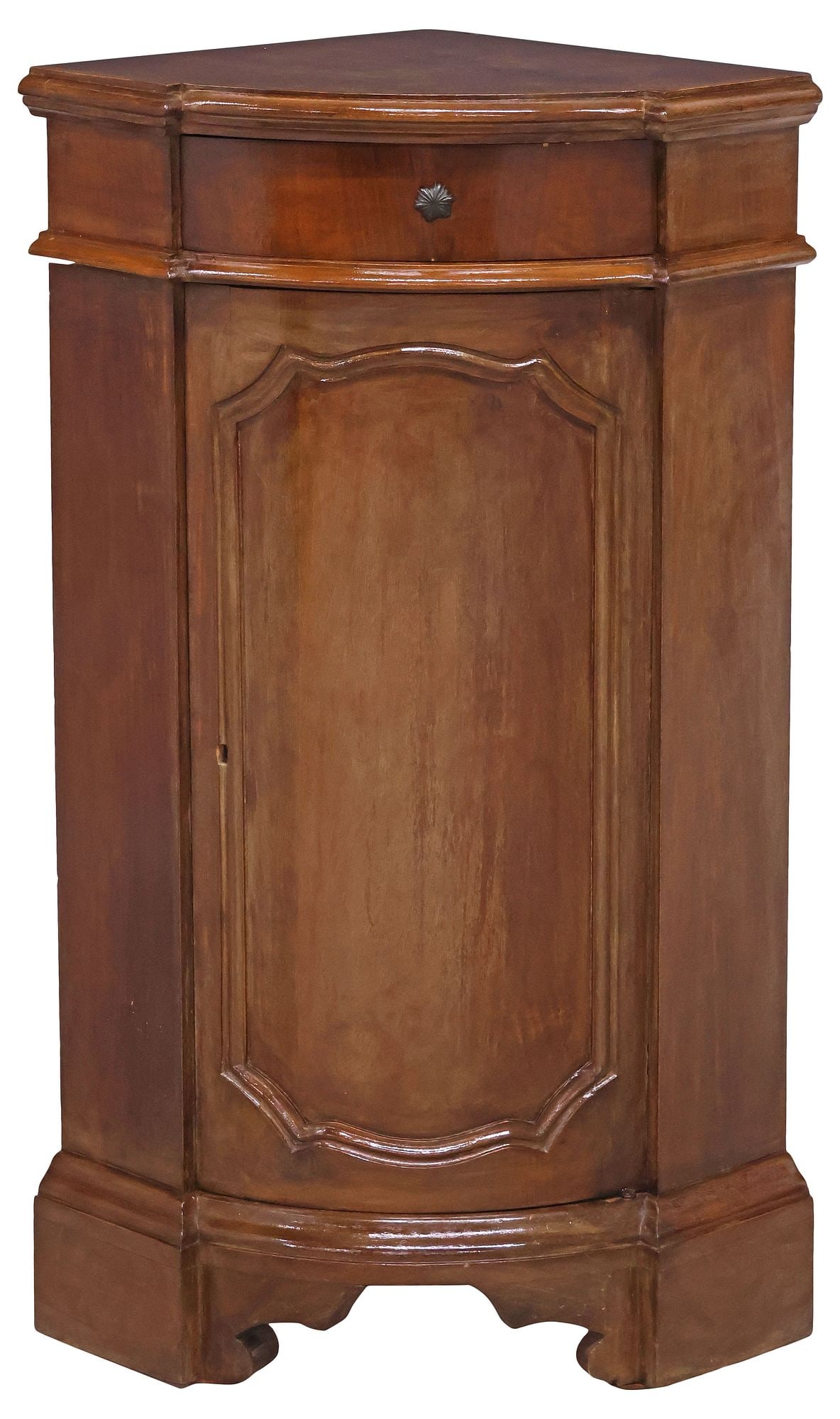 ITALIAN PANELED WALNUT CORNER CABINET (1 of 5)
