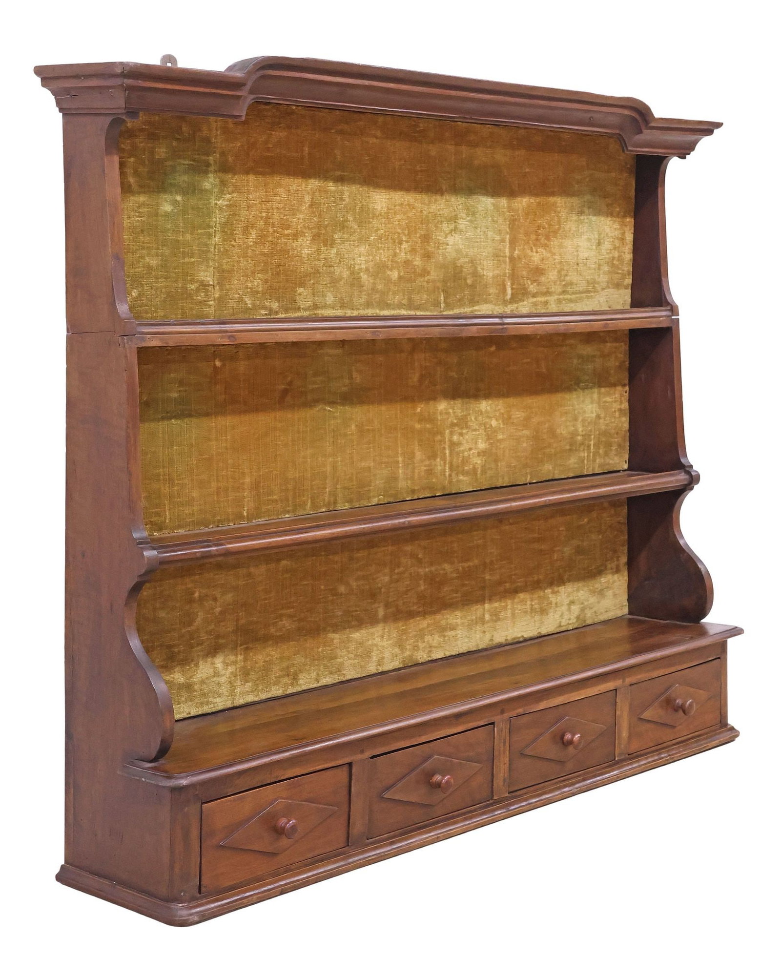 FRENCH PROVINCIAL WALNUT WALL-MOUNTED PLATE RACK (1 of 5)