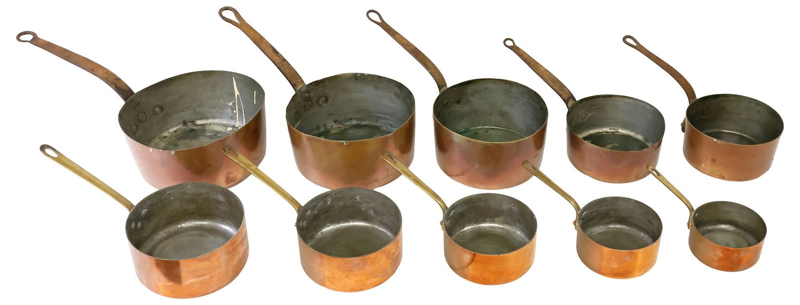 (10) FRENCH GRADUATED COPPER SAUCEPANS (1 of 4)