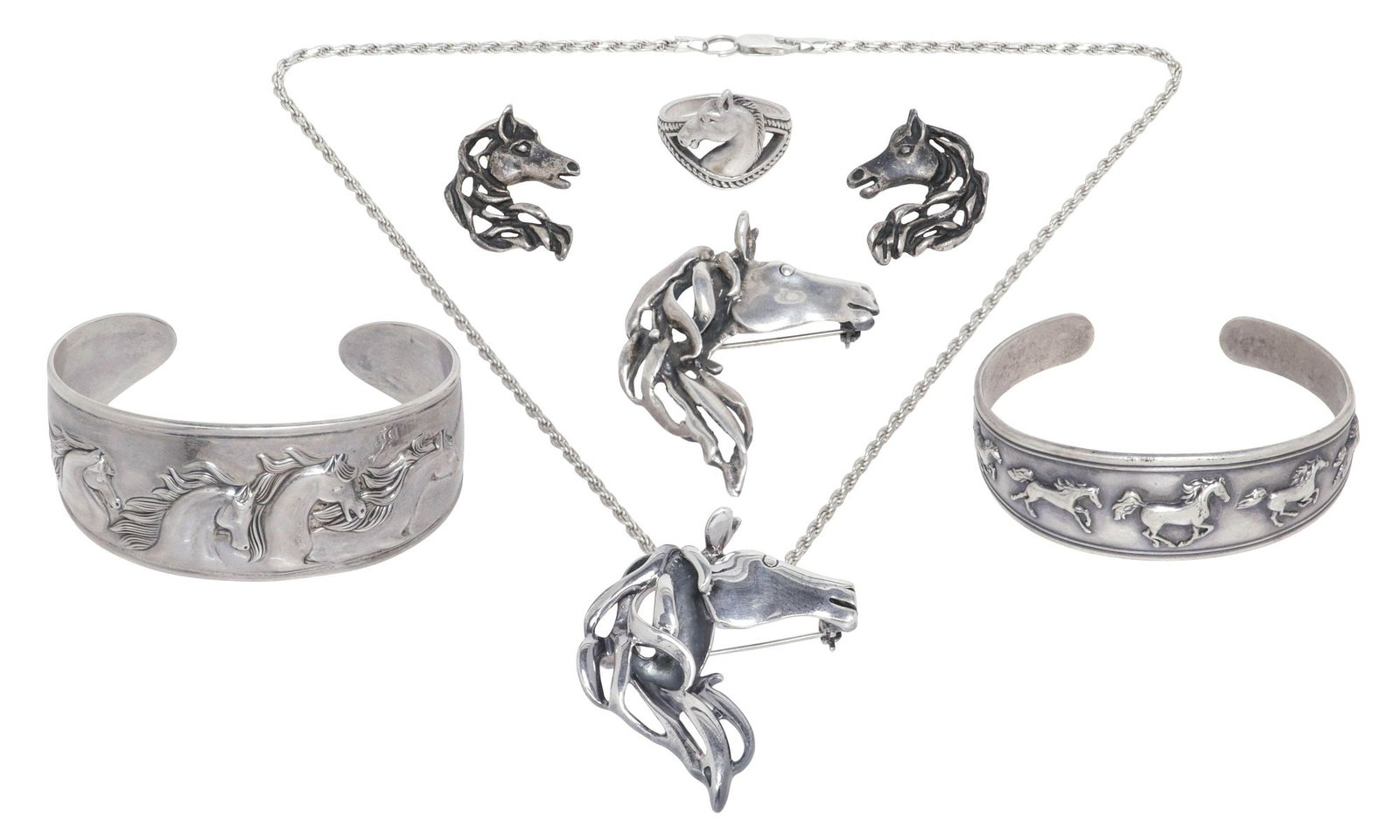 (6) SOUTHWEST STYLE SILPADA, KABANA, & OTHER SILVER 'HORSE' JEWELRY (1 of 10)