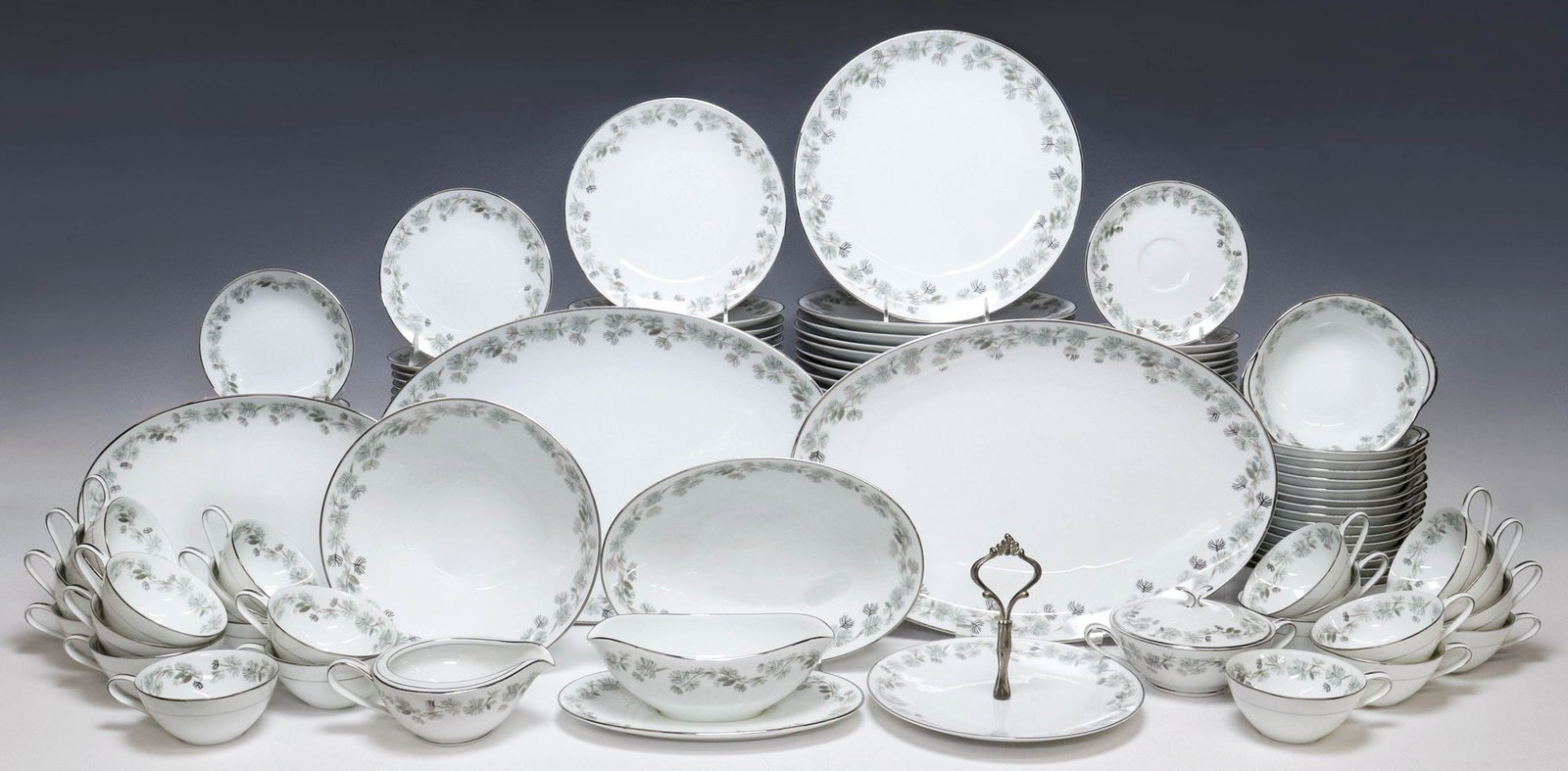 (137) JAPANESE NORITAKE 'PINETTA' PORCELAIN DINNER SERVICE (1 of 6)