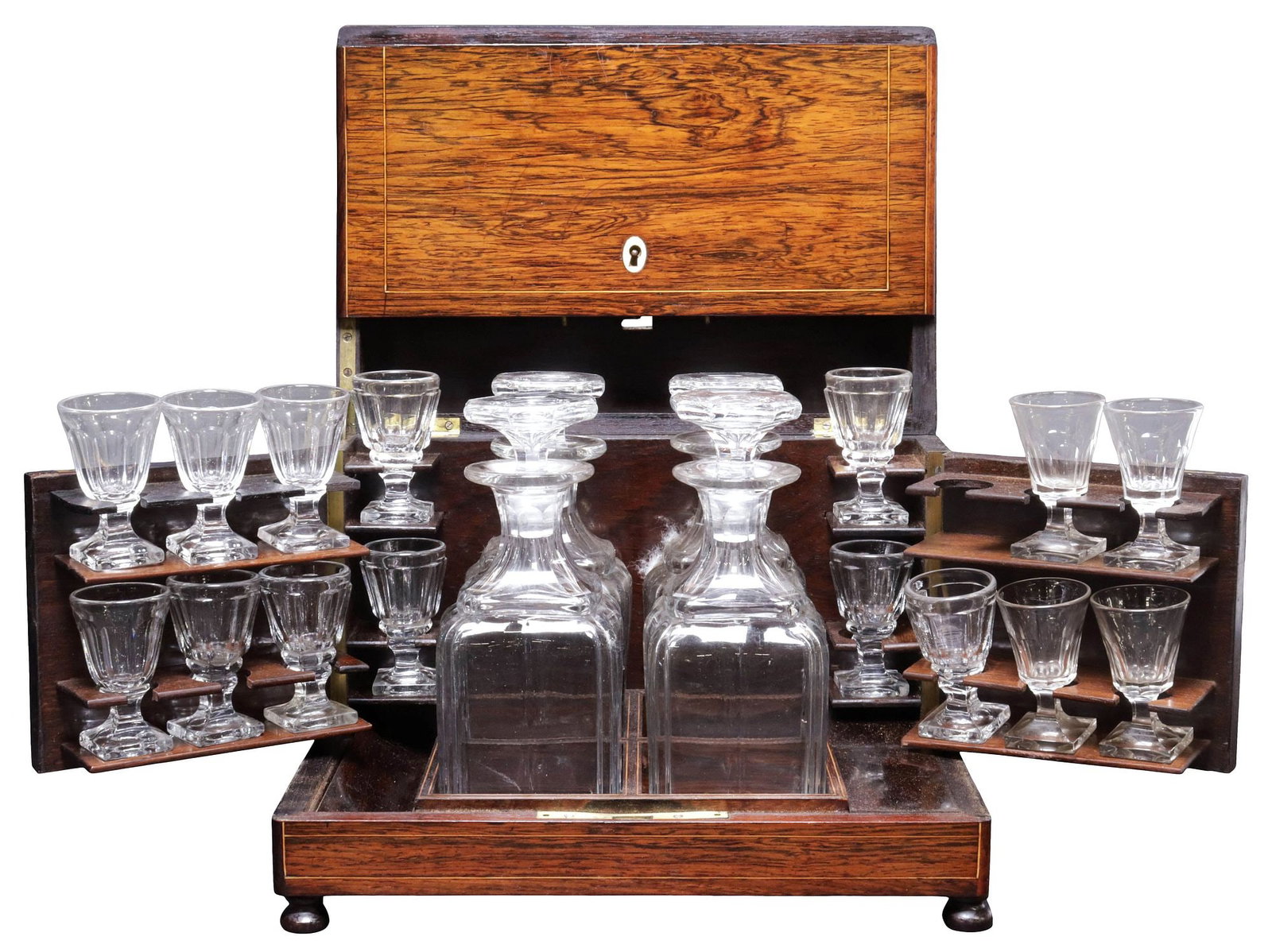 FRENCH NAPOLEON III INLAID ROSEWOOD CAVE A LIQUEUR (1 of 7)