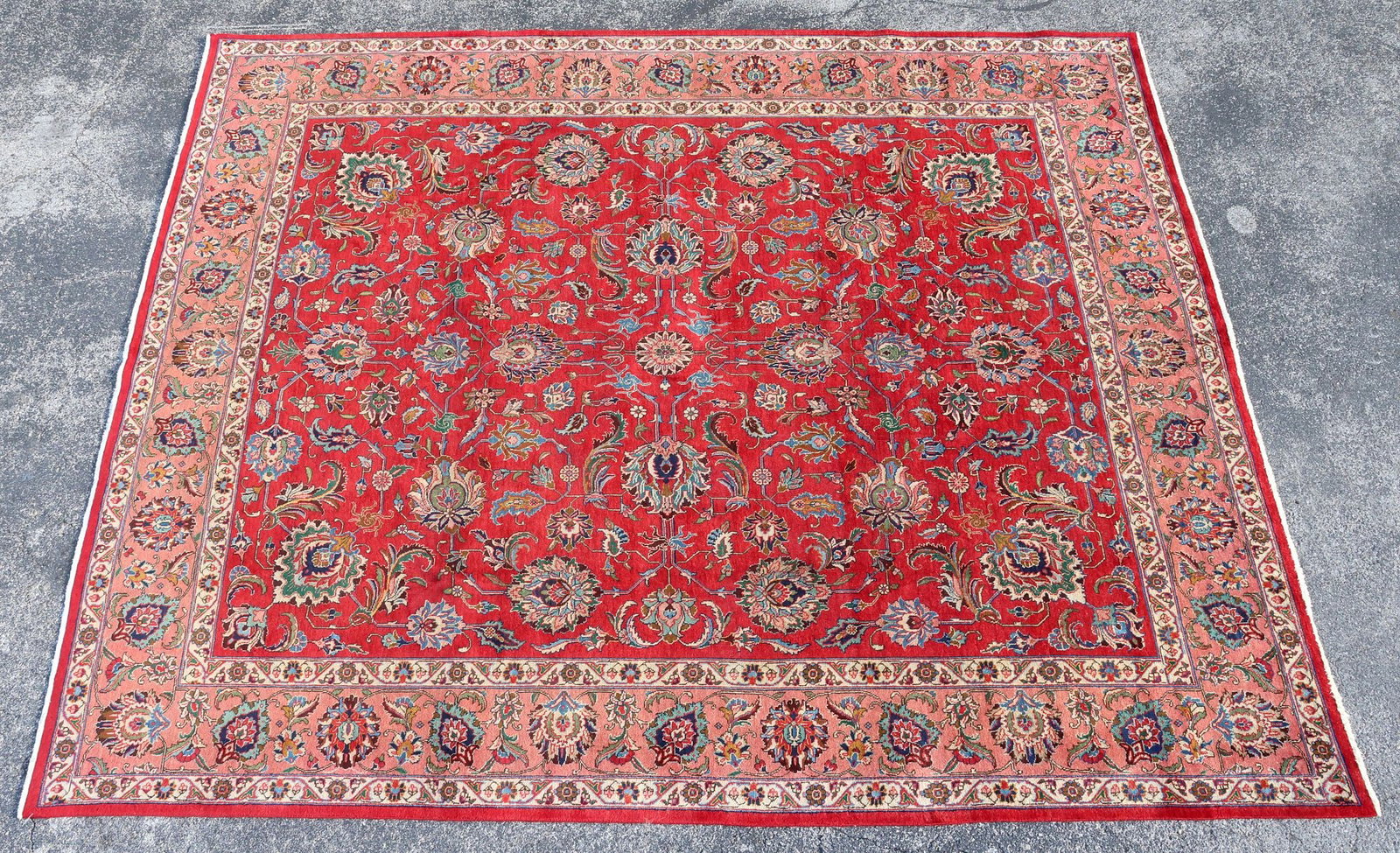 ESTATE HAND-TIED TABRIZ RUG, 11'3" X 9'6" (1 of 3)