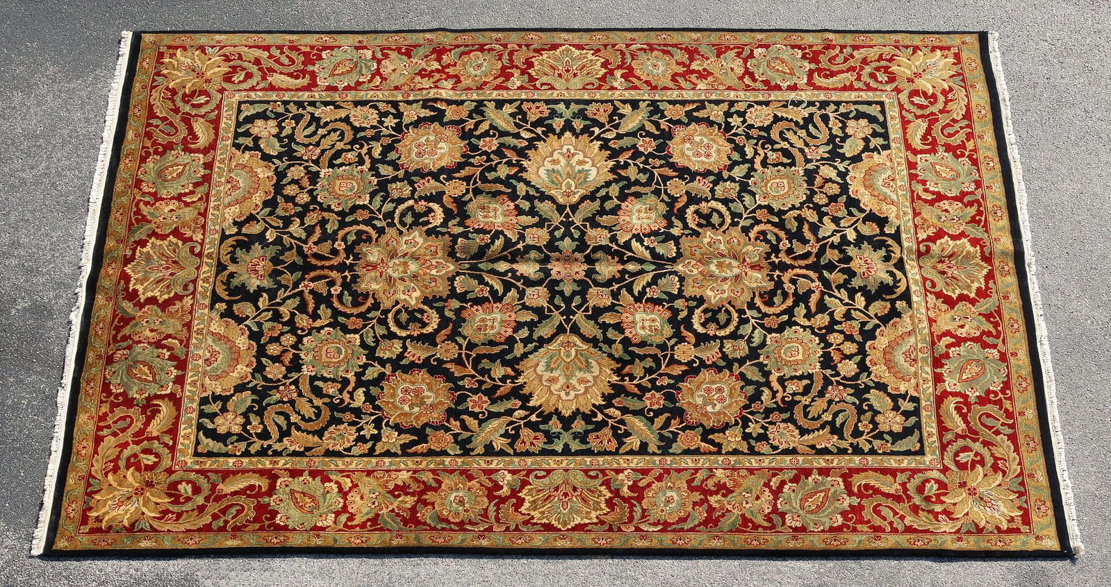 ESTATE HAND-TIED MONGOLIAN TABRIZ RUG, 11'4" X 9'2": Estate hand-tied Tabriz rug, Mongolia, approx 11'4"l, 9'2"w **Please Note: All of the rugs offered in this auction would likely benefit from a professional cleaning. Estate rugs may show some wear and