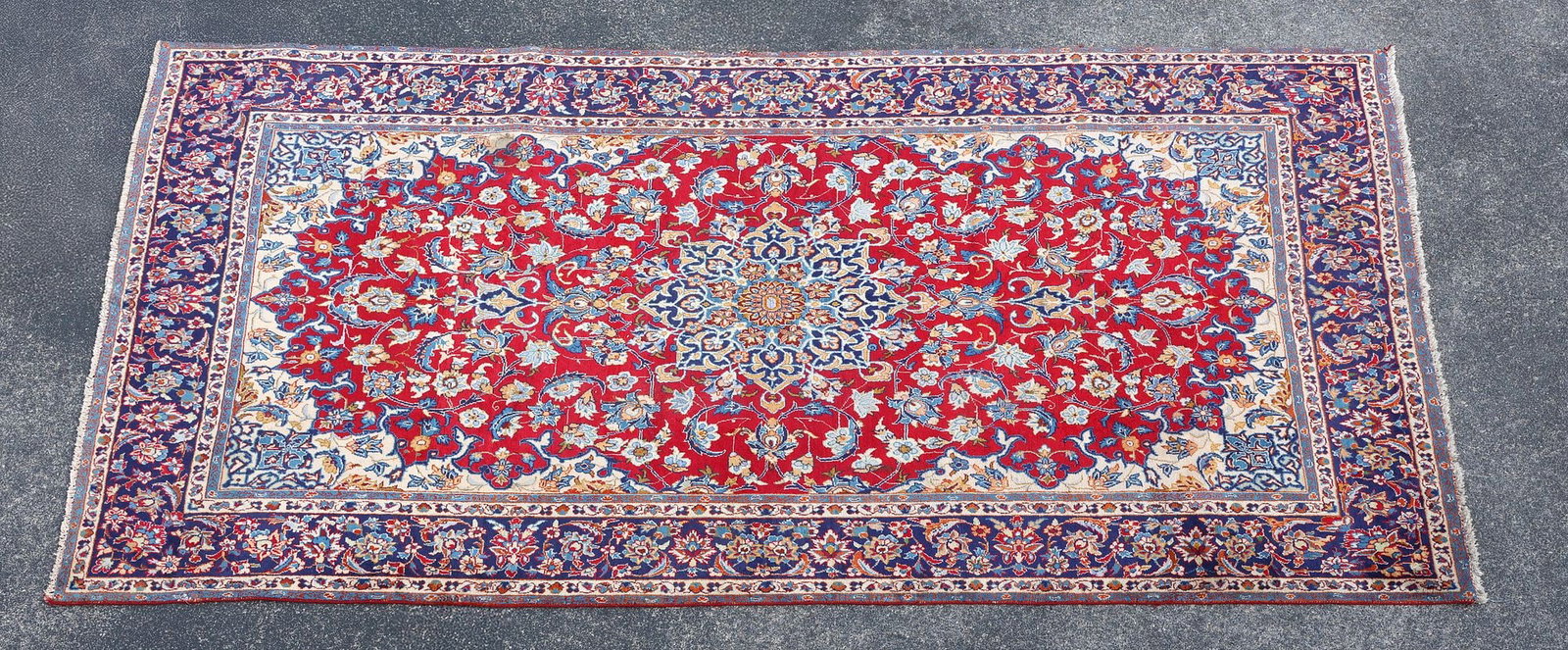 ESTATE HAND-TIED PERSIAN MASHAD RUG, 11'10" X 8' (1 of 3)