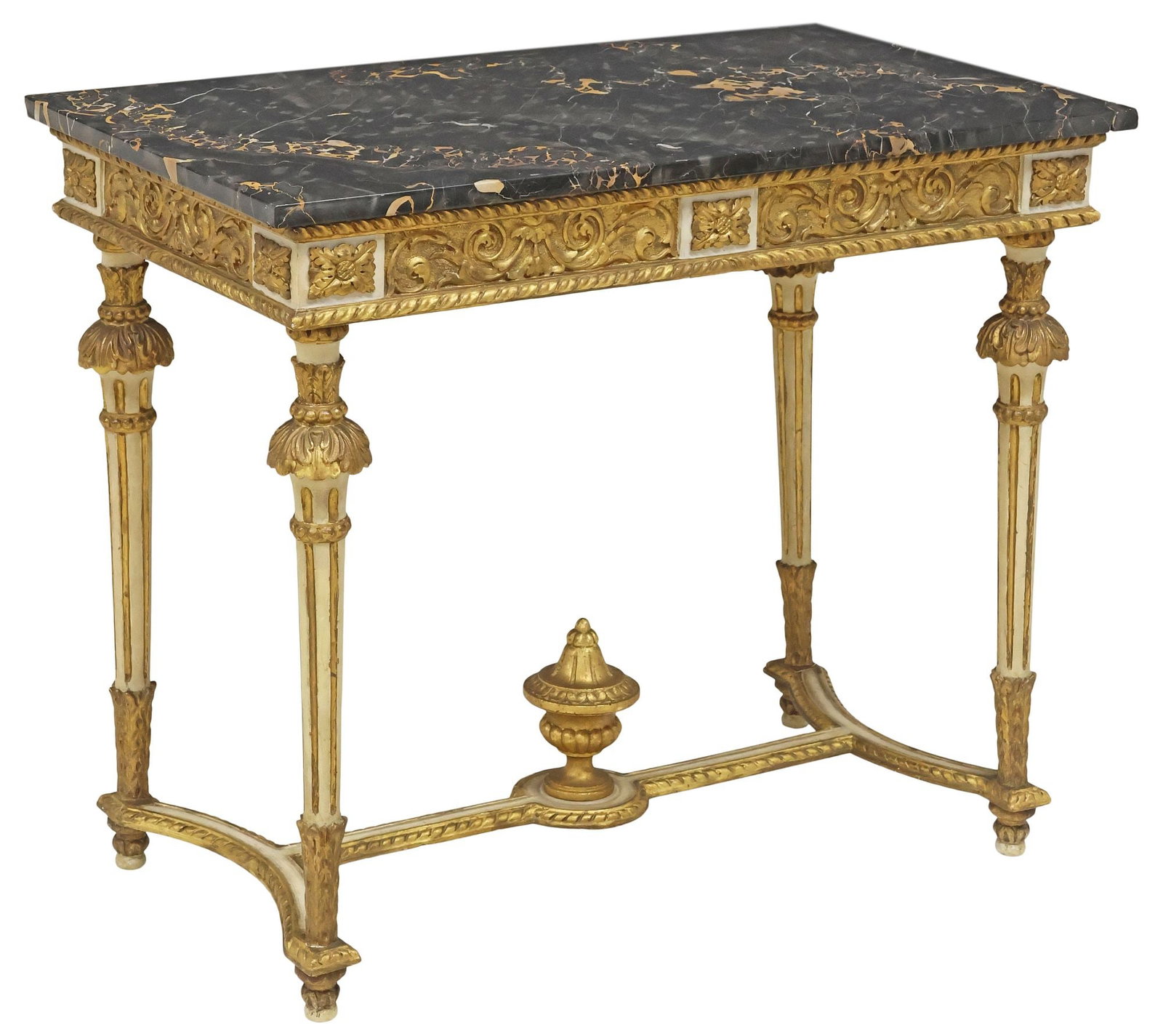 FRENCH LOUIS XVI STYLE MARBLE-TOP PARCEL-GILT CONSOLE TABLE (1 of 6)