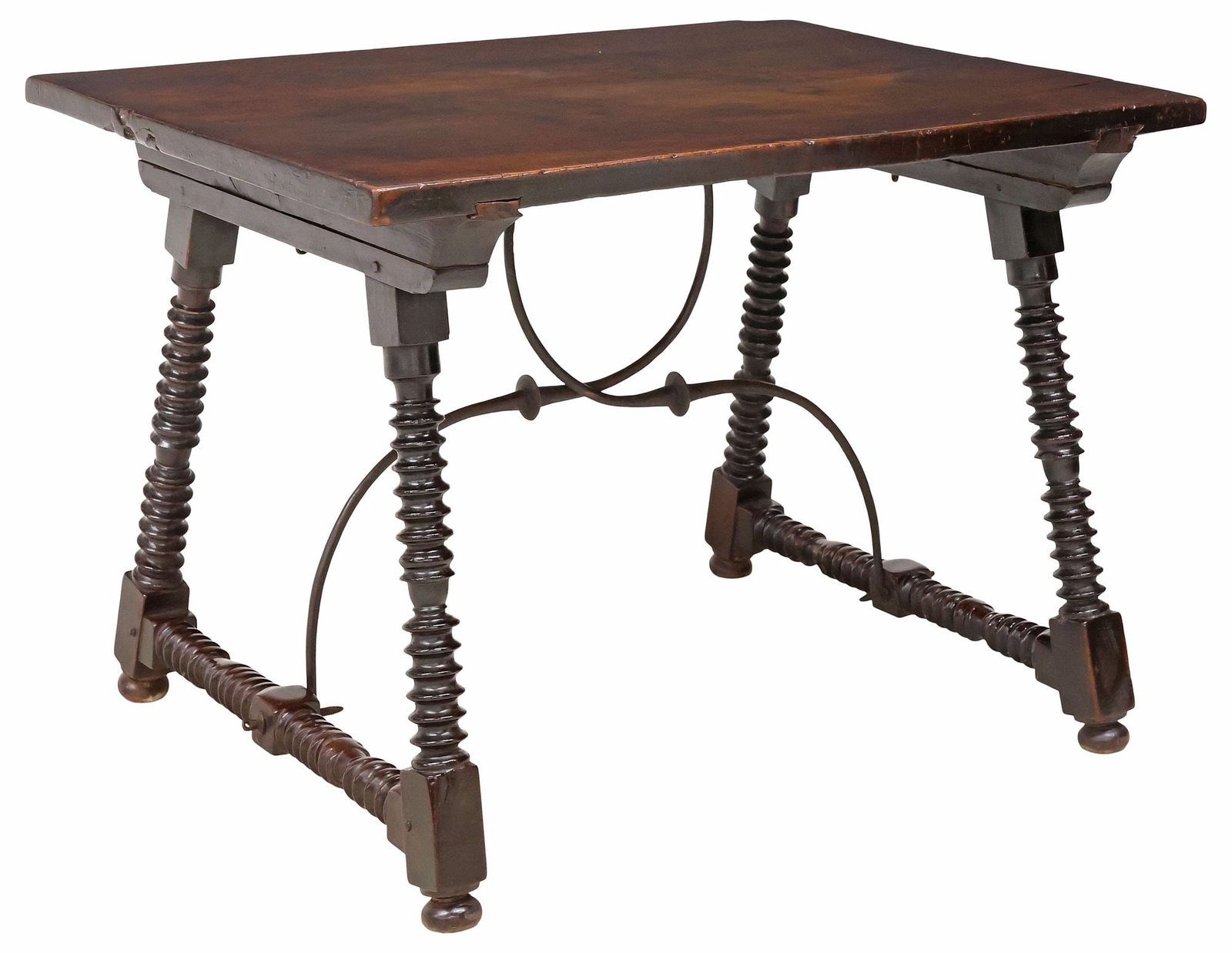 SPANISH BAROQUE STYLE WALNUT LIBRARY TRESTLE TABLE (1 of 4)