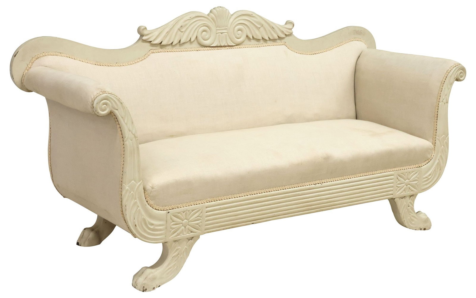 CONTINENTAL EMPIRE STYLE PAINTED & UPHOLSTERED SOFA (1 of 5)