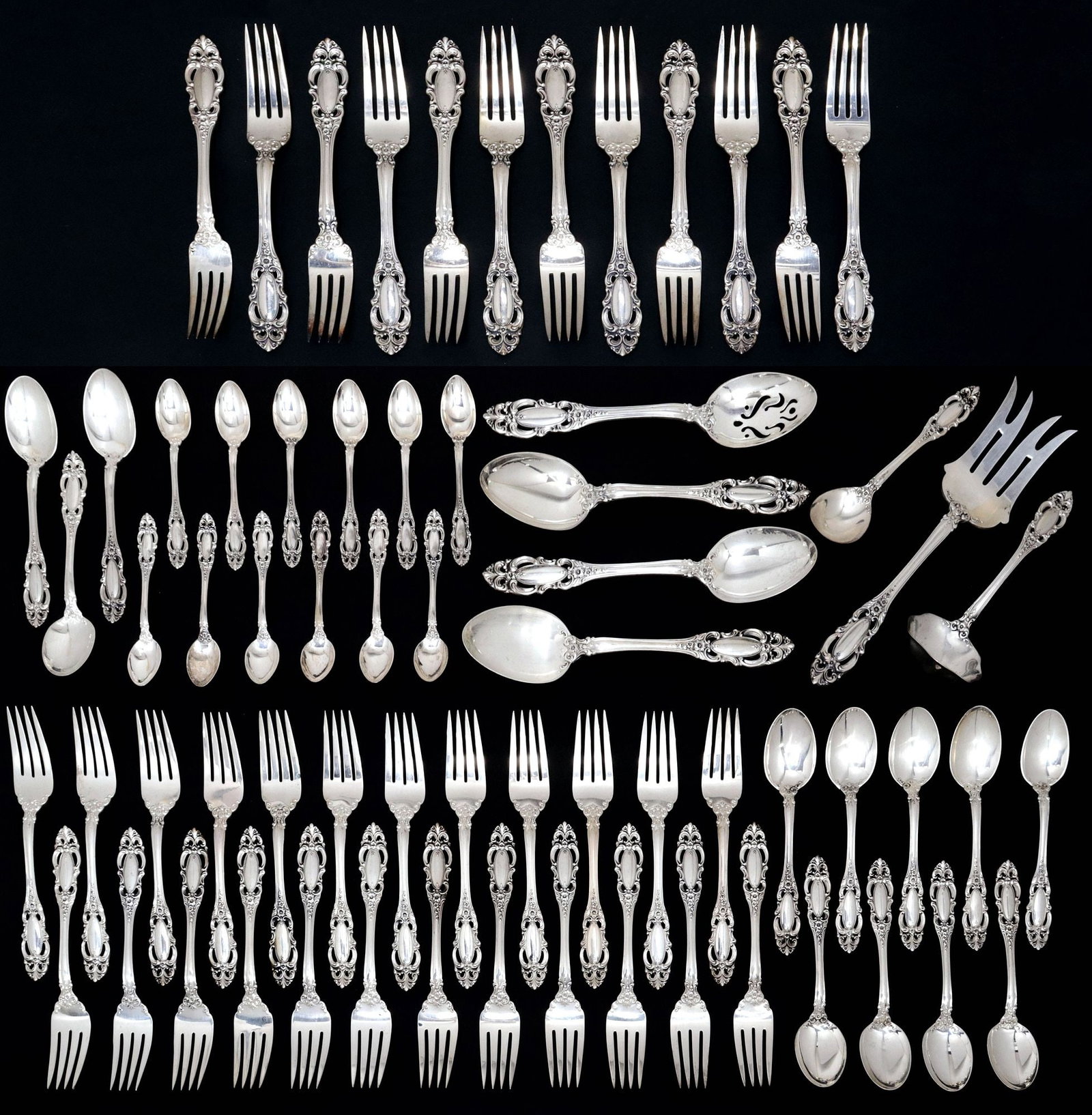 (67) TOWLE SILVERSMITHS 'GRAND DUCHESS' STERLING FLATWARE SERVICE, 117.46OZT (1 of 3)
