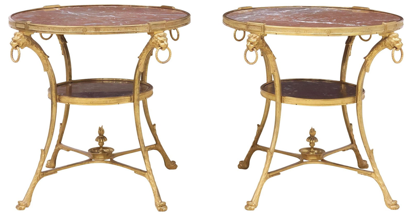 (2) NEOCLASSICAL STYLE ORMOLU & MARBLE GUERIDONS (1 of 5)