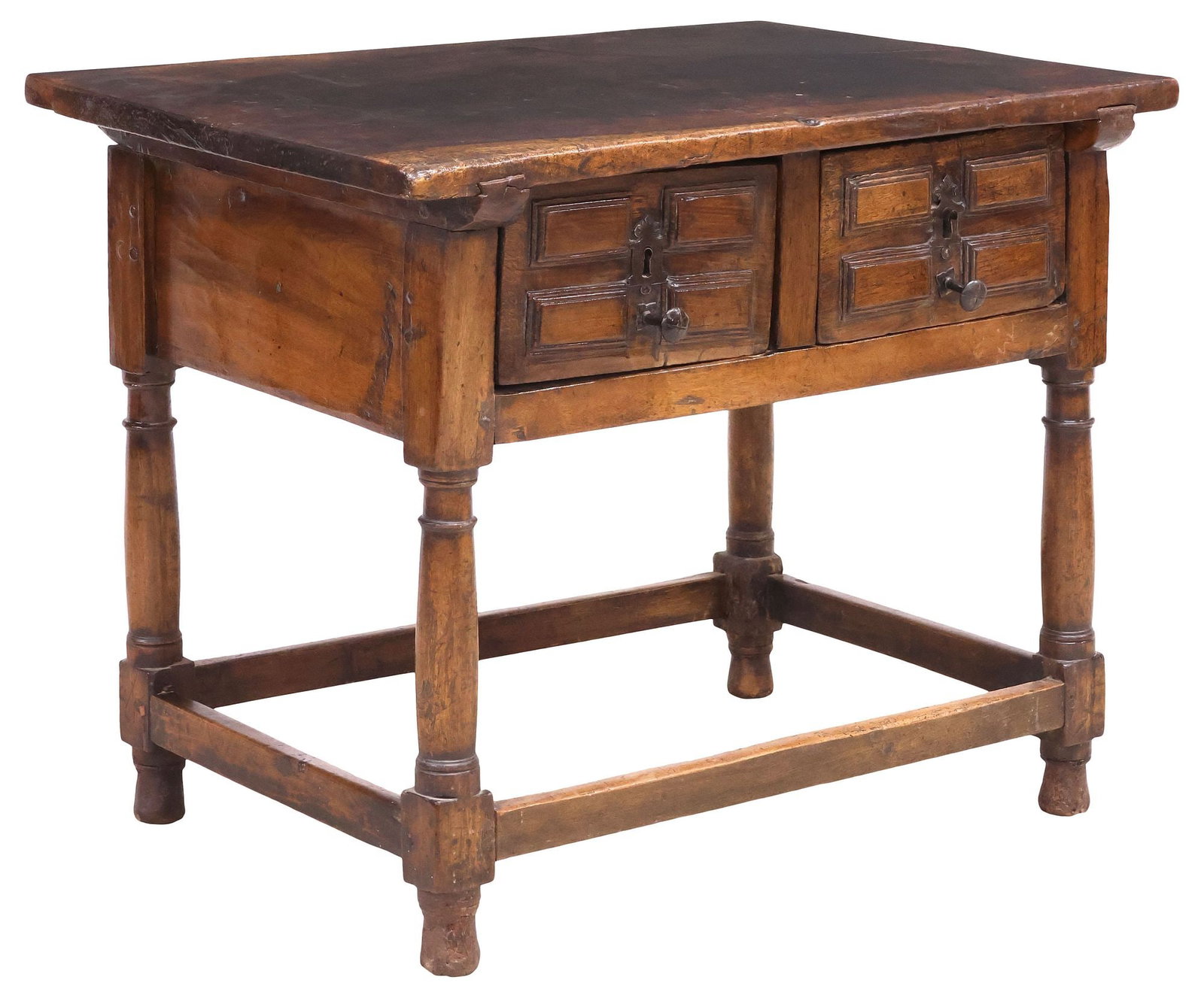 SPANISH BAROQUE WALNUT SIDE TABLE WITH SINGLE BOARD TOP (1 of 5)