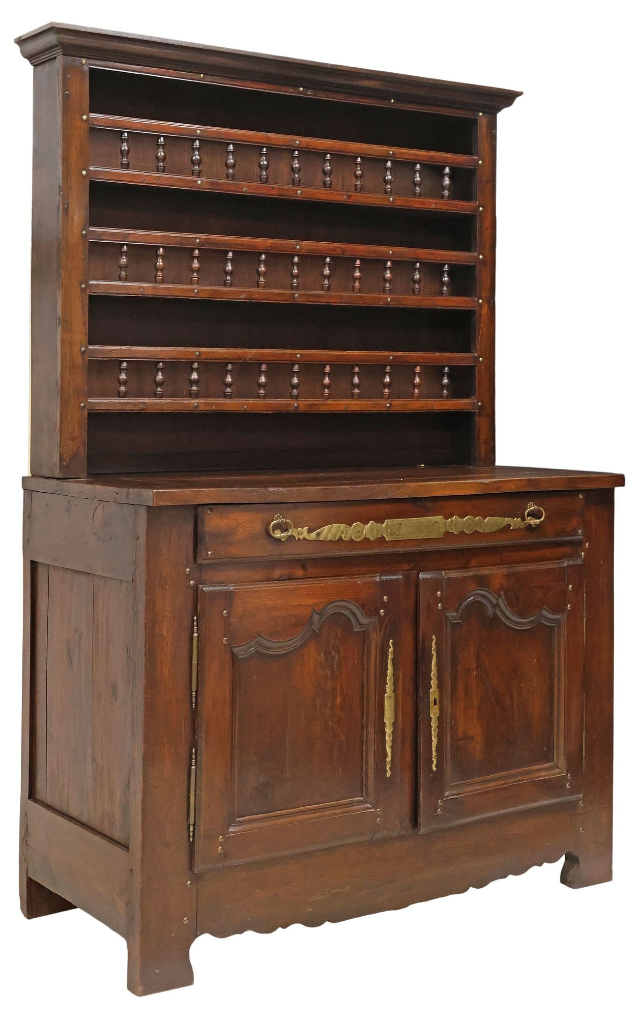 FRENCH PROVINCIAL SPINDLED & PANELED OAK KITCHEN VAISSELIER (1 of 7)
