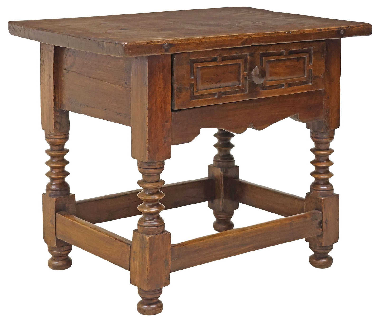 ITALIAN WALNUT SINGLE-BOARD TOP SIDE TABLE, 18TH / 19TH C. (1 of 5)
