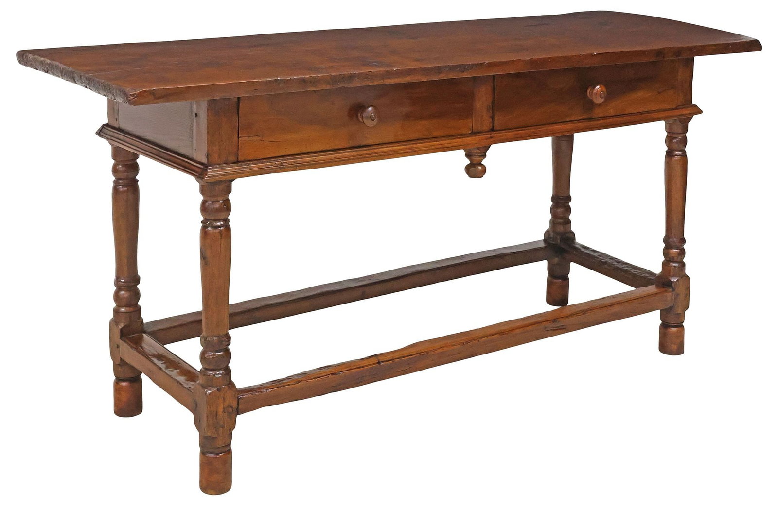 FRENCH WALNUT TWO-DRAWER CONSOLE TABLE / KITCHEN DRESSER BASE (1 of 5)