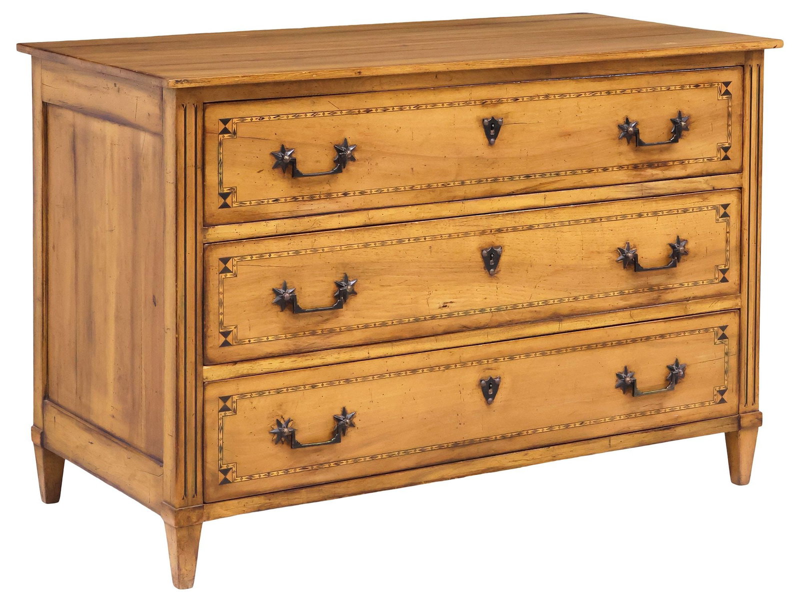 FRENCH NEOCLASSICAL STYLE PARQUETRY-INLAID WALNUT COMMODE (1 of 5)