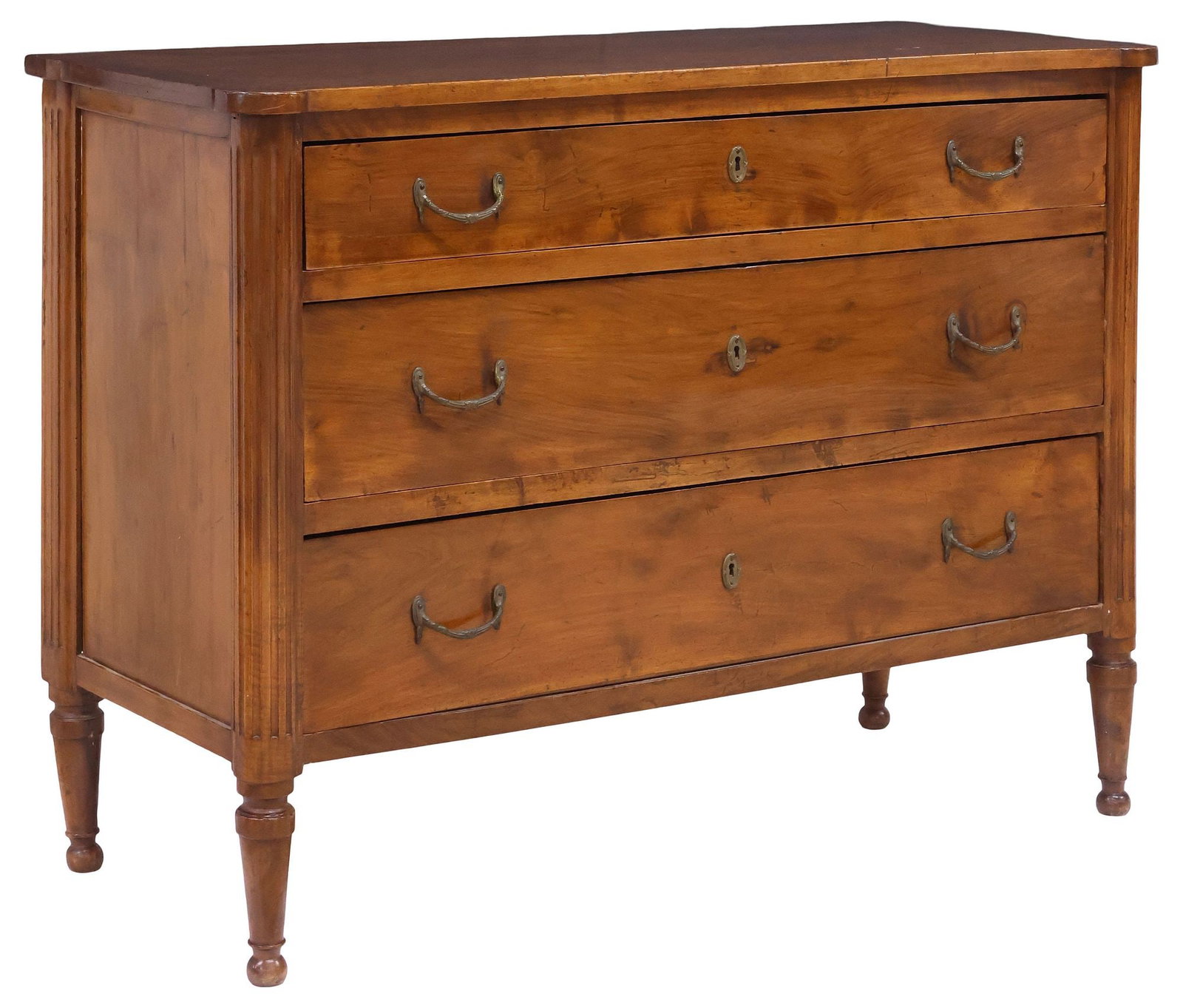 FRENCH LOUIS XVI STYLE WALNUT COMMODE, 18TH / 19TH C. (1 of 5)