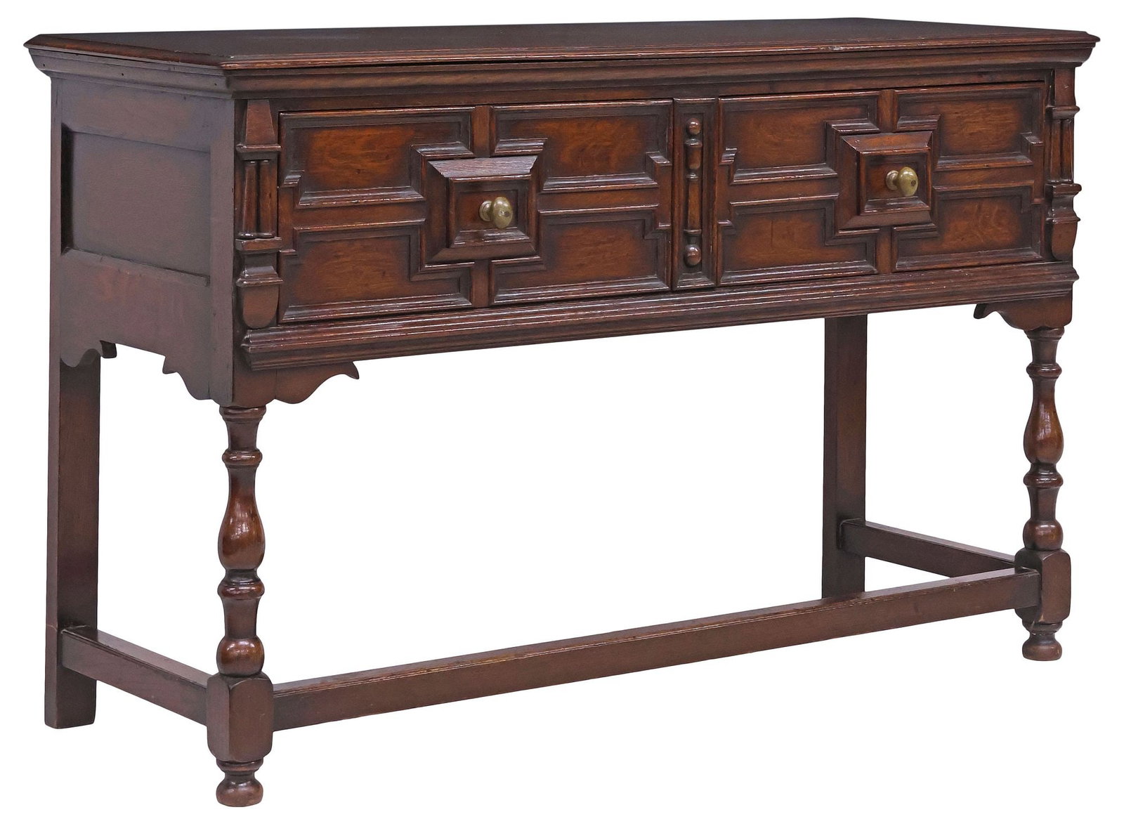 ENGLISH JACOBEAN STYLE OAK CONSOLE TABLE / KITCHEN DRESSER BASE (1 of 5)
