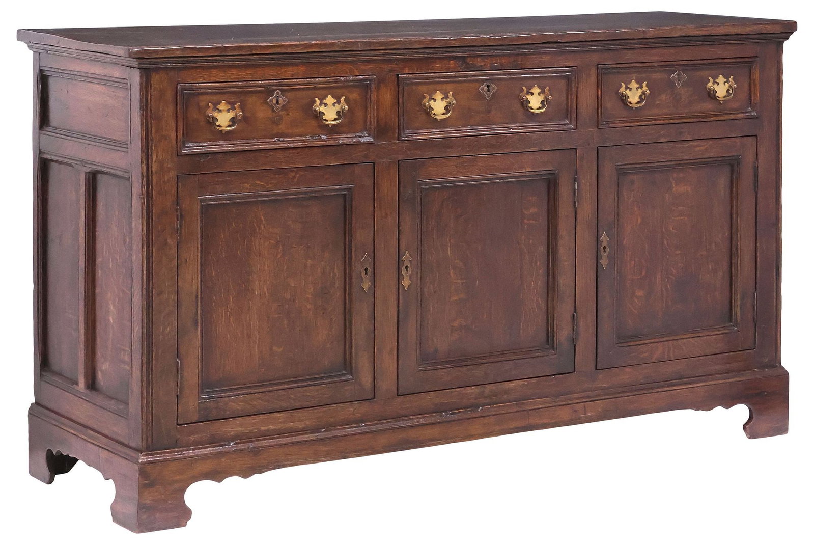 ENGLISH GEORGIAN PERIOD OAK SIDEBOARD, 18TH C. (1 of 6)