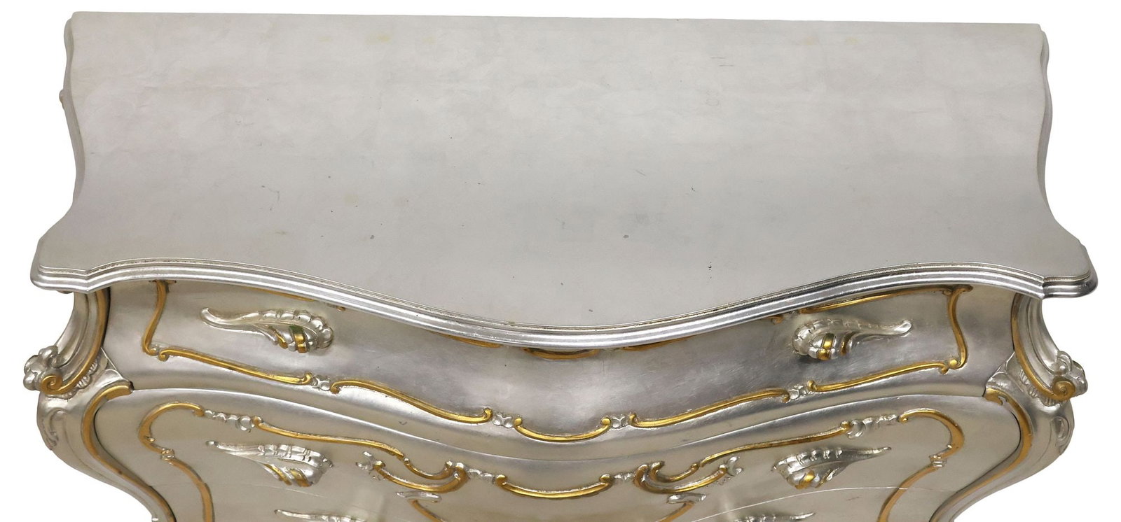 ITALIAN ROCOCO STYLE SILVER-GILT 3-DRAWER COMMODE - 3