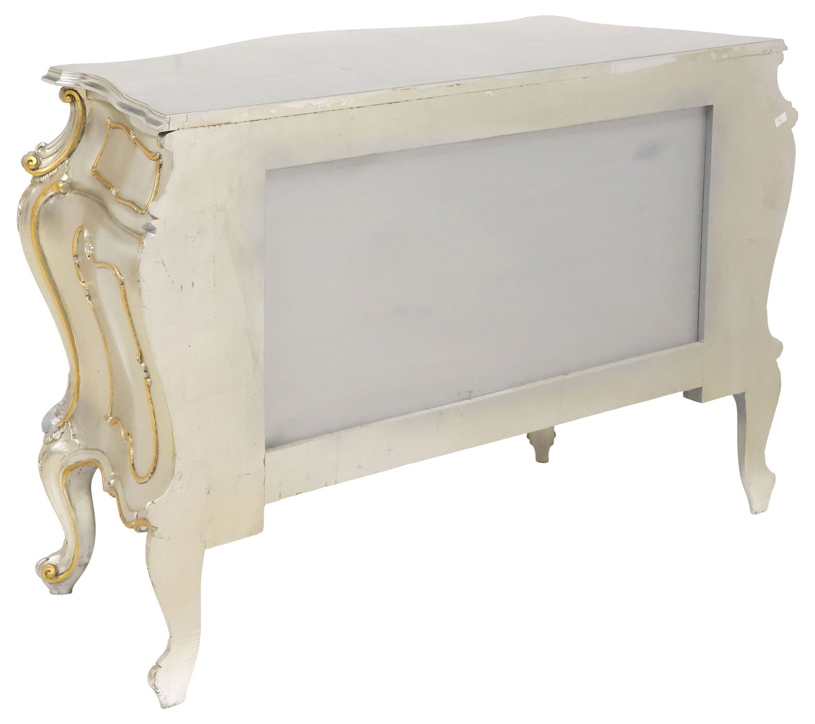ITALIAN ROCOCO STYLE SILVER-GILT 3-DRAWER COMMODE - 5