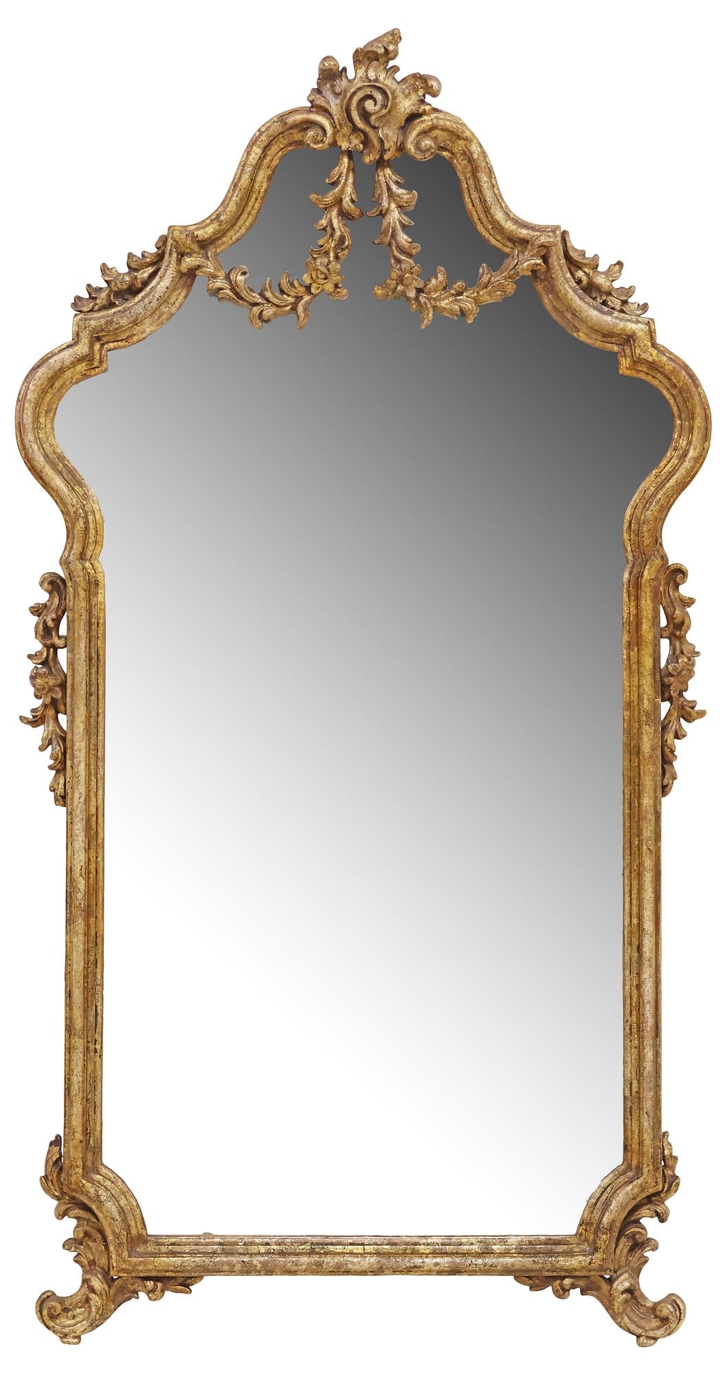 ITALIAN FLORENTINE GILTWOOD SCROLLED FOLIATE MIRROR (1 of 3)