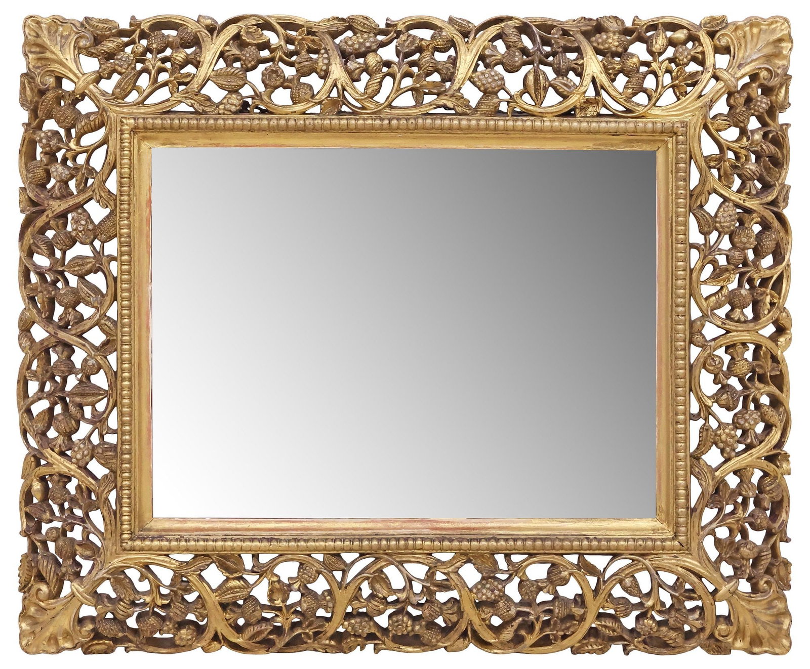 ITALIAN BAROQUE STYLE SCROLLED GILTWOOD WALL MIRROR (1 of 4)