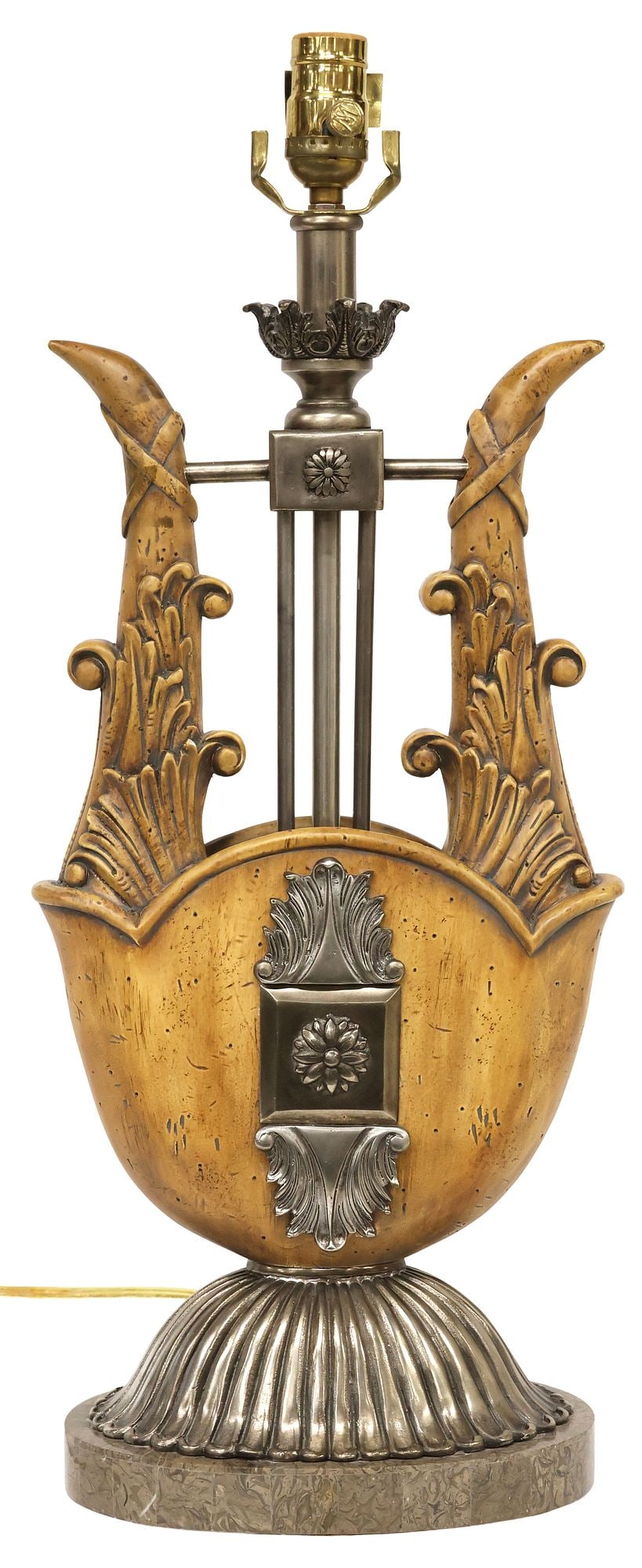 MAITLAND-SMITH NEOCLASSICAL STYLE LYRE-FORM 1-LIGHT TABLE LAMP (1 of 6)