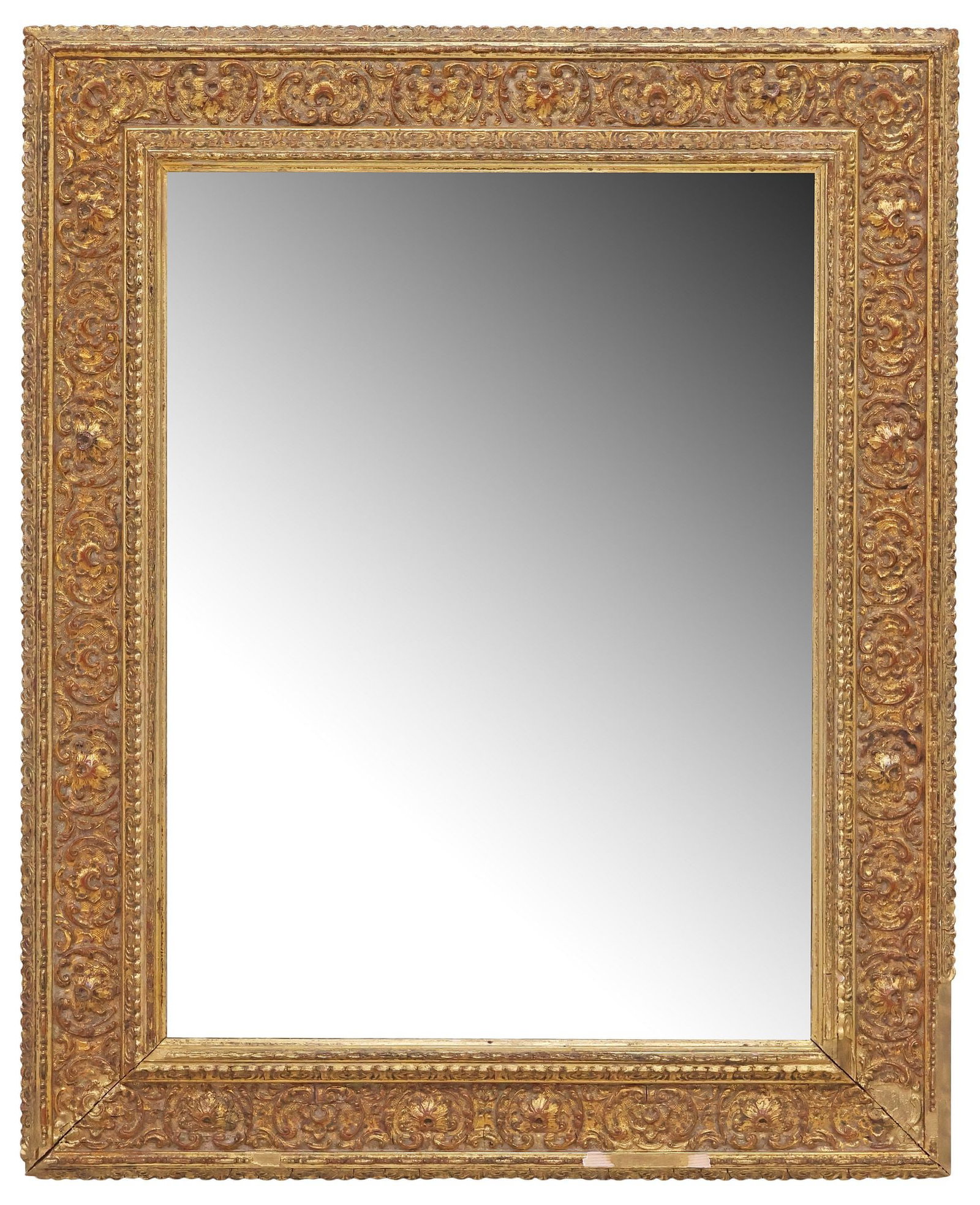 CONTINENTAL BAROQUE STYLE GILT WALL MIRROR (1 of 3)