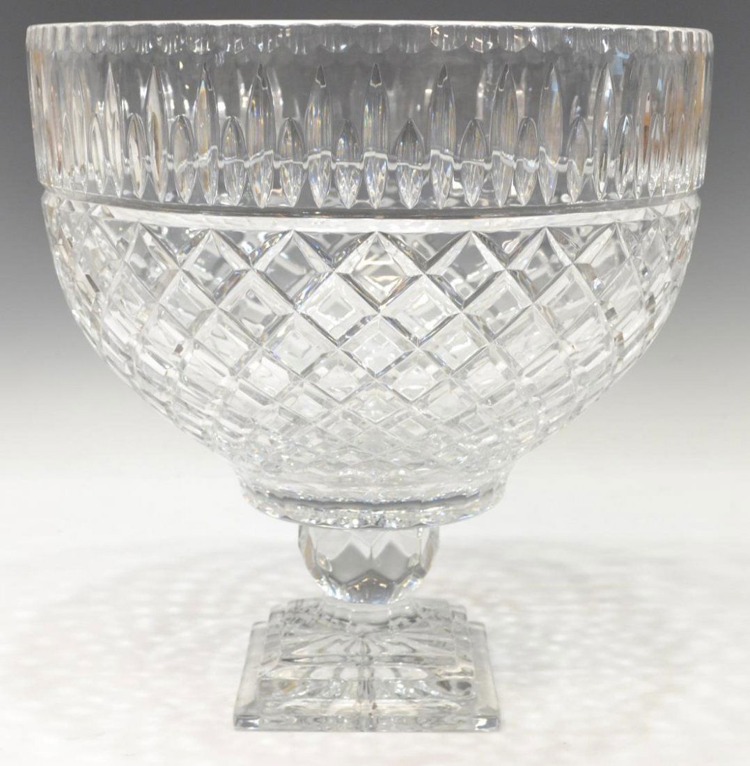 Large Polish Cut Crystal Pedestal Punch Bowl