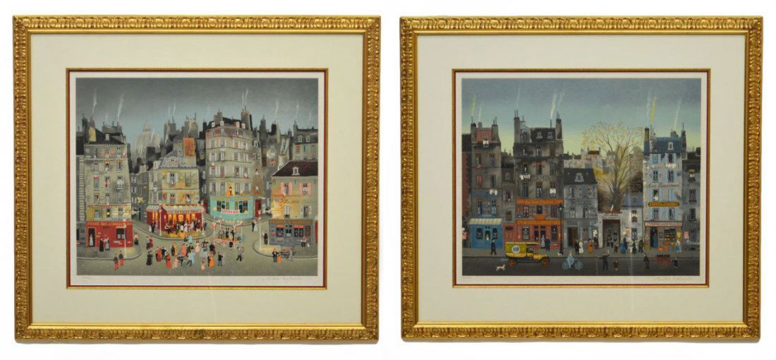 (2) LIMITED EDITION LITHOGRAPHS, MICHAEL DELACROIX: (lot of 2) Framed limited edition prints, pencil signed Michael Delacroix (French, b. 1933): (1) "Le Grand Bal" (the original painted in 1988), penciled at lower left LXXXII/CL (82/150), sight: 20.75"