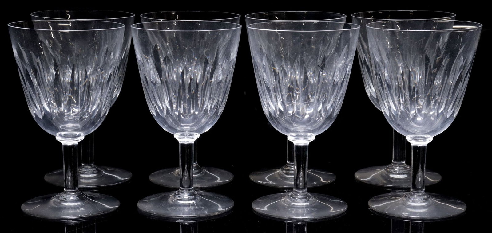 (8) BACCARAT 'LORRAINE' CUT CRYSTAL WATER GOBLETS (1 of 3)