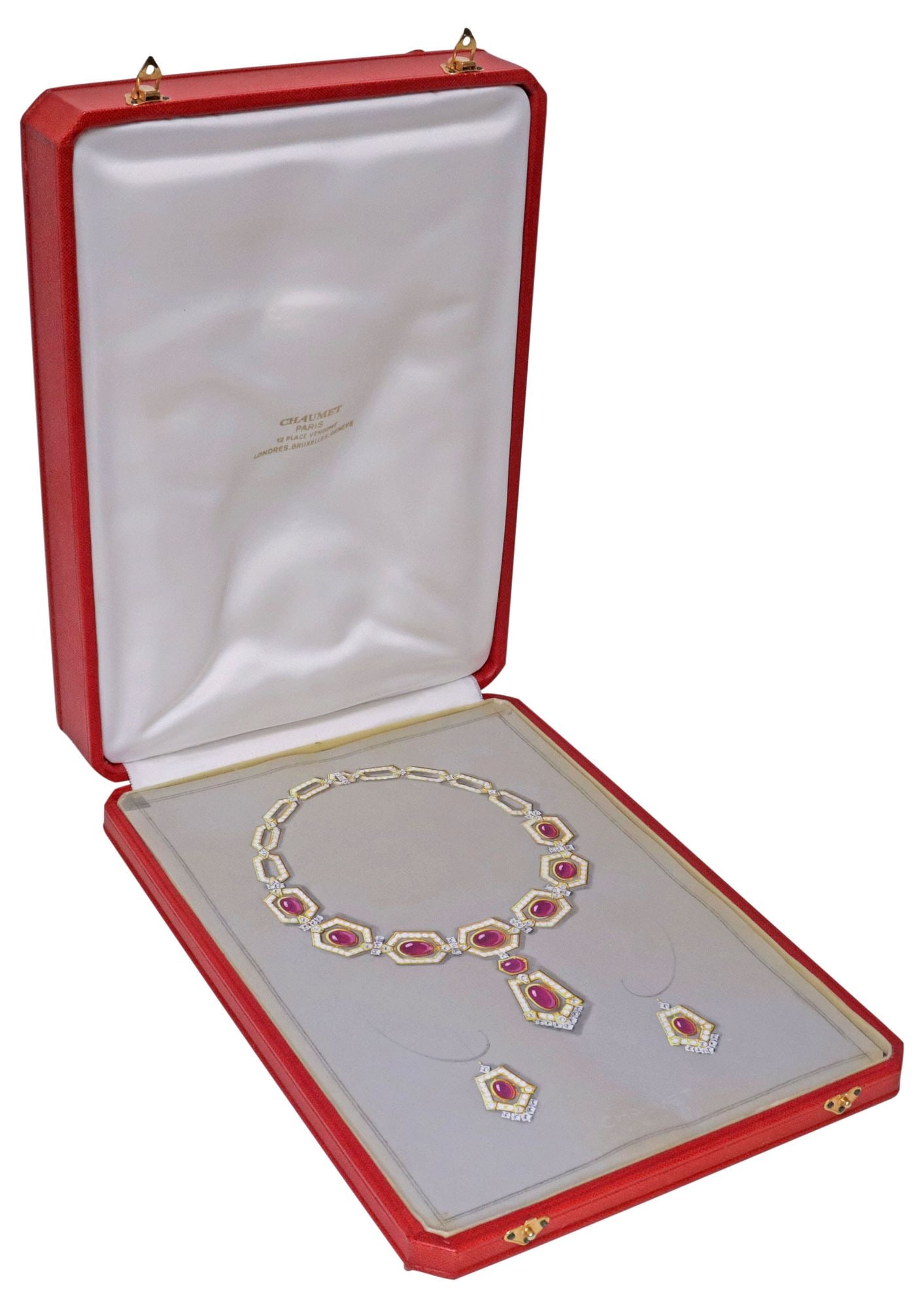 SCARCE CHAUMET PARIS ART DECO GOUACHE JEWELRY CONCEPT ILLUSTRATION IN BRANDED CASE (1 of 7)