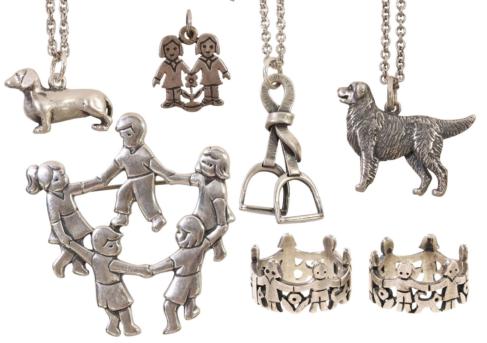 (7) JAMES AVERY STERLING SILVER JEWELRY, NECKLACES, BROOCH, RINGS, MOST RETIRED (1 of 9)