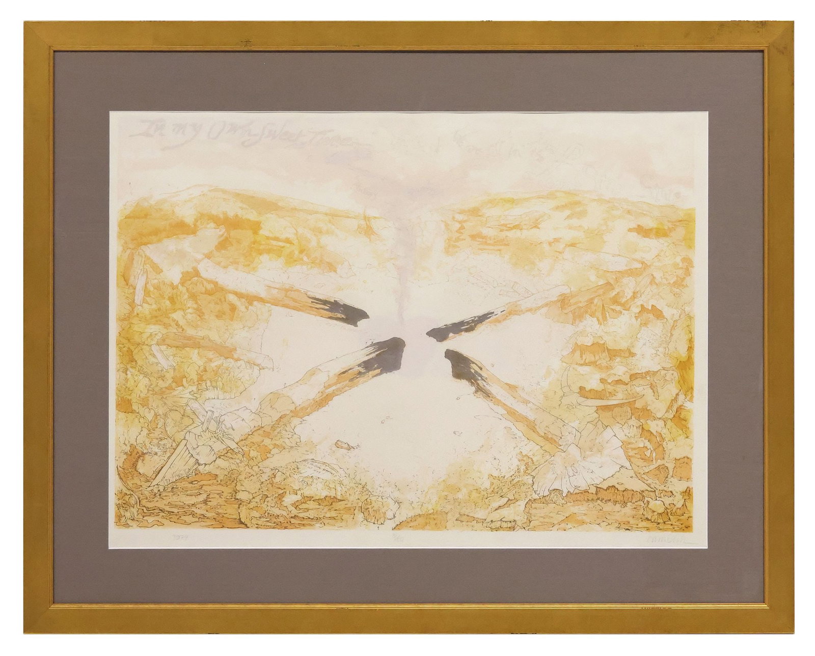 ROBERT CAMBLIN (TEXAS, D.2010) SIGNED LITHOGRAPH, 'FIRE' - 2