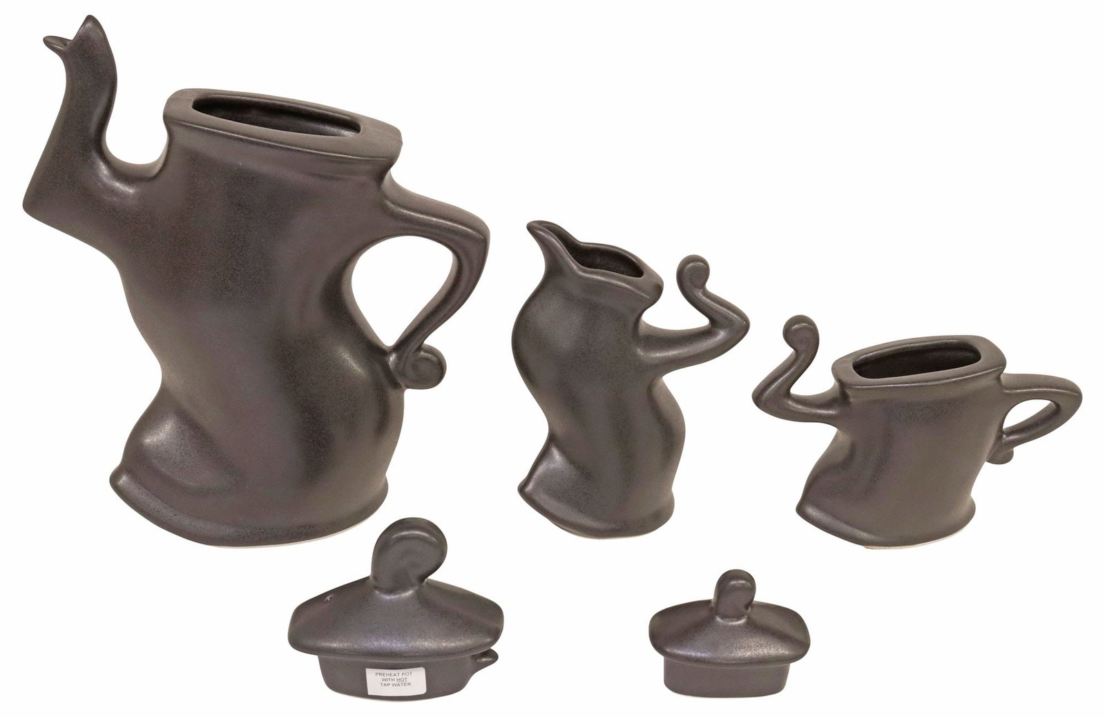 (3) MICHAEL LAMBERT CERAMIC 'DANCING' WHIMSICAL TEA SET - 2