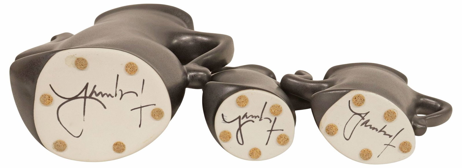 (3) MICHAEL LAMBERT CERAMIC 'DANCING' WHIMSICAL TEA SET - 3
