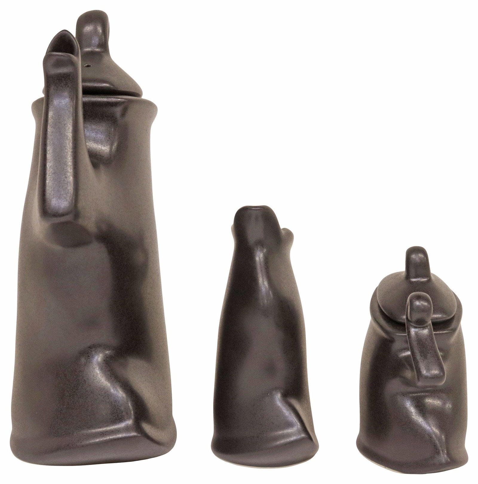 (3) MICHAEL LAMBERT CERAMIC 'DANCING' WHIMSICAL TEA SET - 4