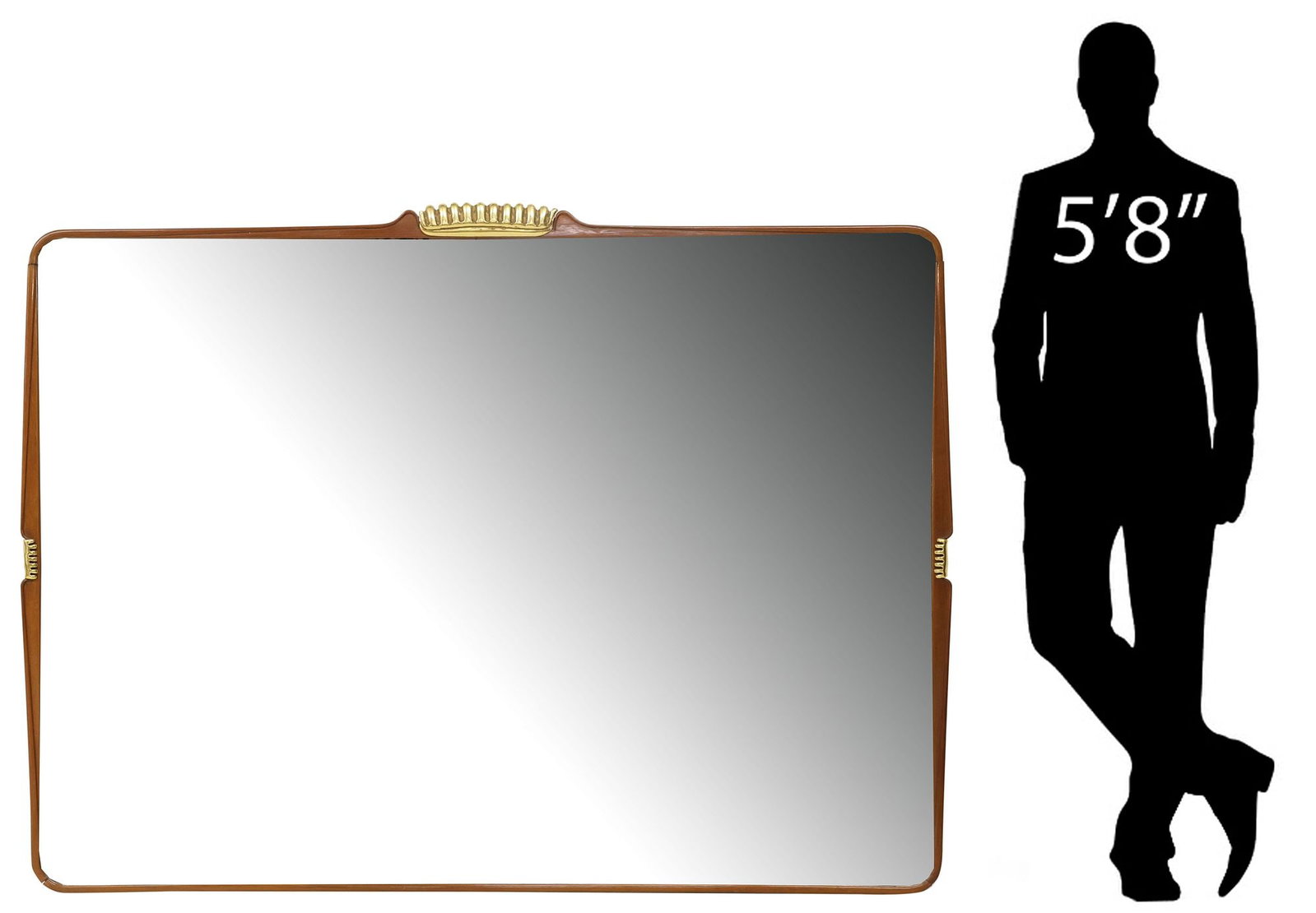 ITALIAN ART DECO PERIOD PARCEL-GILTWOOD & WALNUT OVERMANTEL MIRROR, 70.75"L (1 of 4)