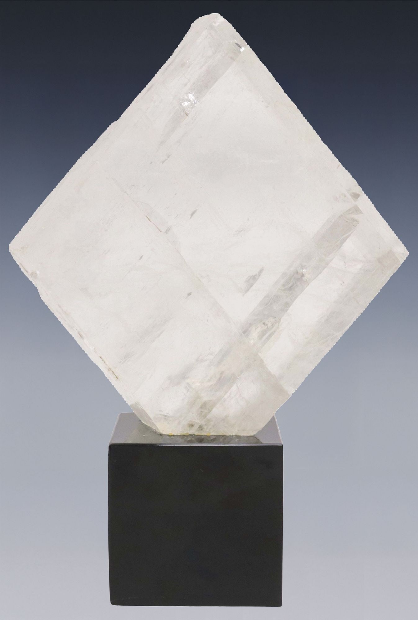 GEOLOGICAL OPTIC CALCITE SPECIMEN ON MARBLE BASE (1 of 3)