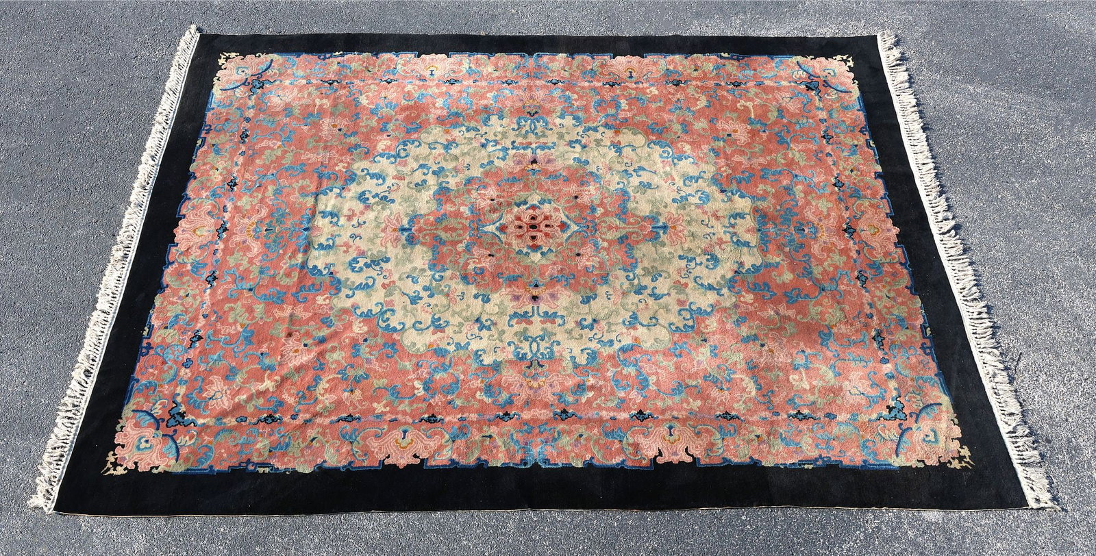 ESTATE HAND-TIED RUG, 11'9" X 9'3" (1 of 3)