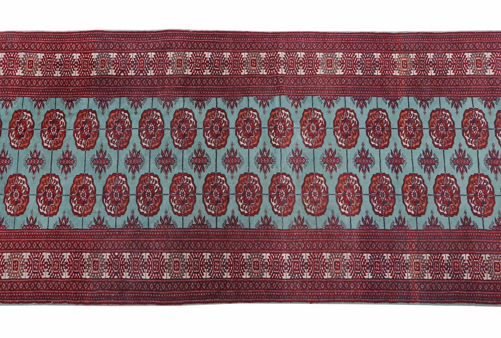 ESTATE HAND-TIED BOKHARA-STYLE RUNNER 11'7" X 3'1" (1 of 4)