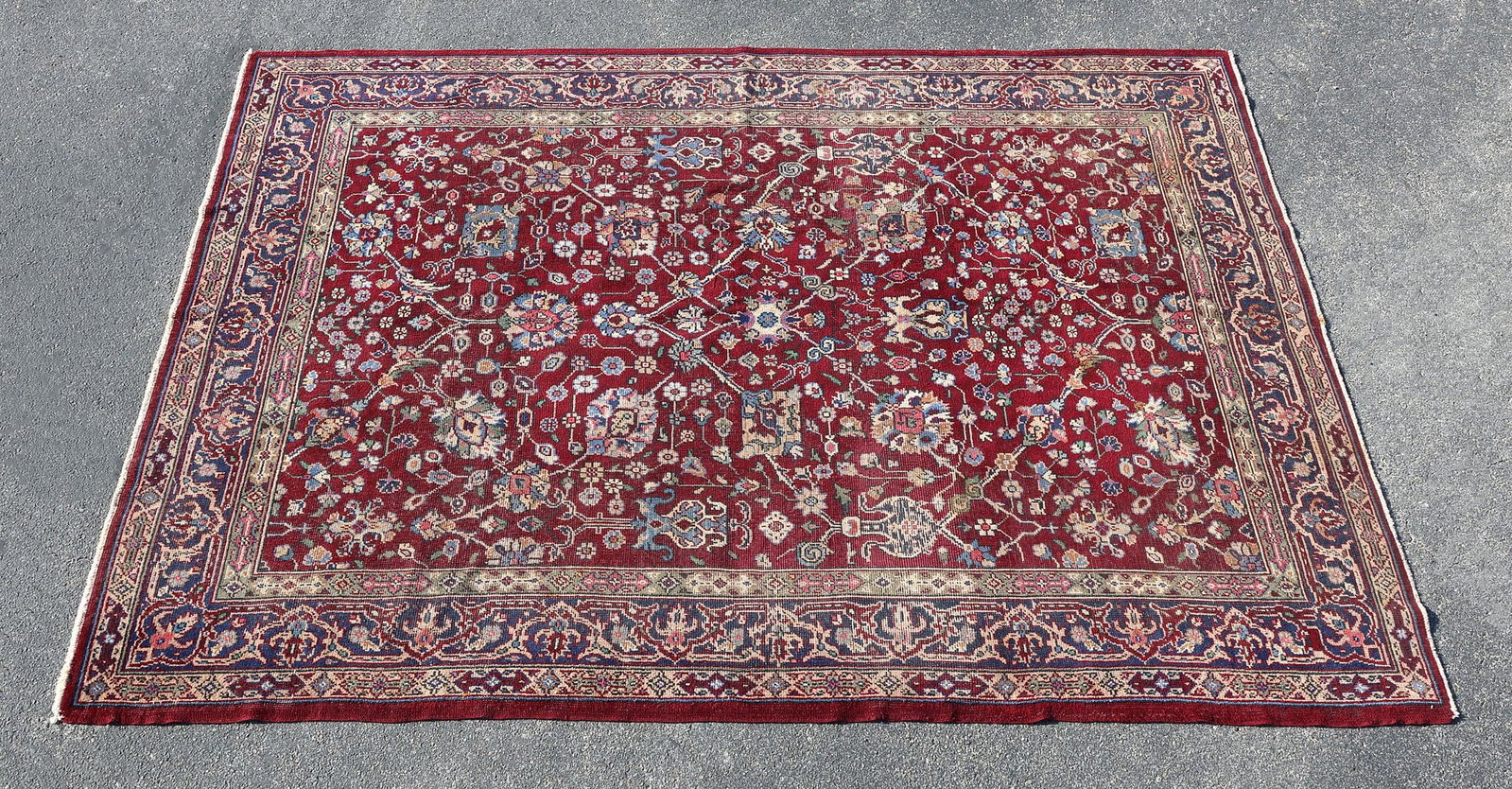 ESTATE HAND-TIED RUG, 11'2.5" X 8'6.5" (1 of 3)