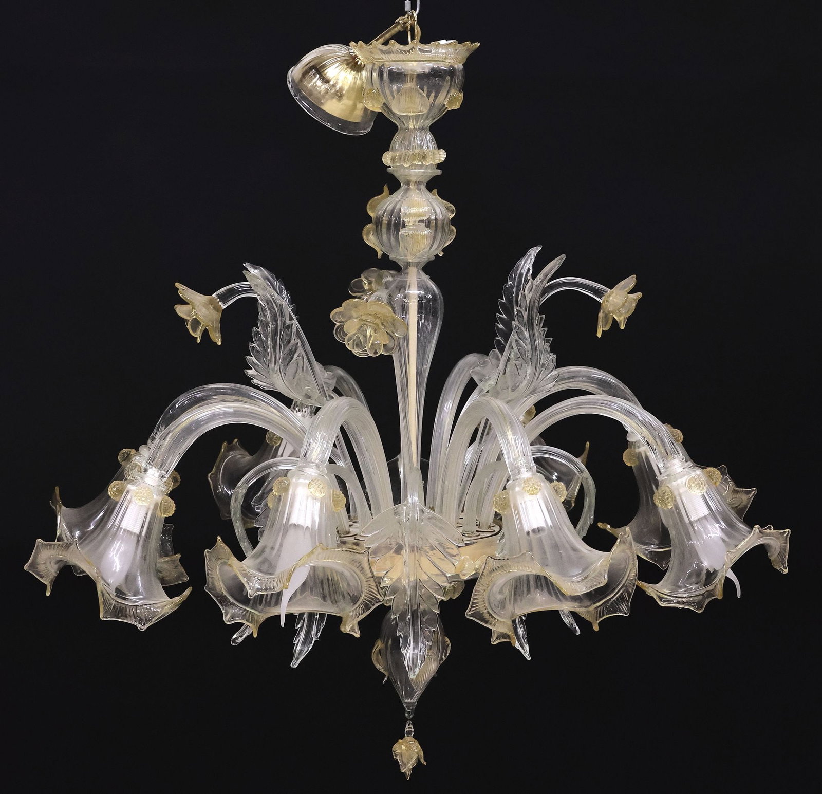 ITALIAN MURANO COLORED ART GLASS 8-LIGHT CHANDELIER (1 of 5)